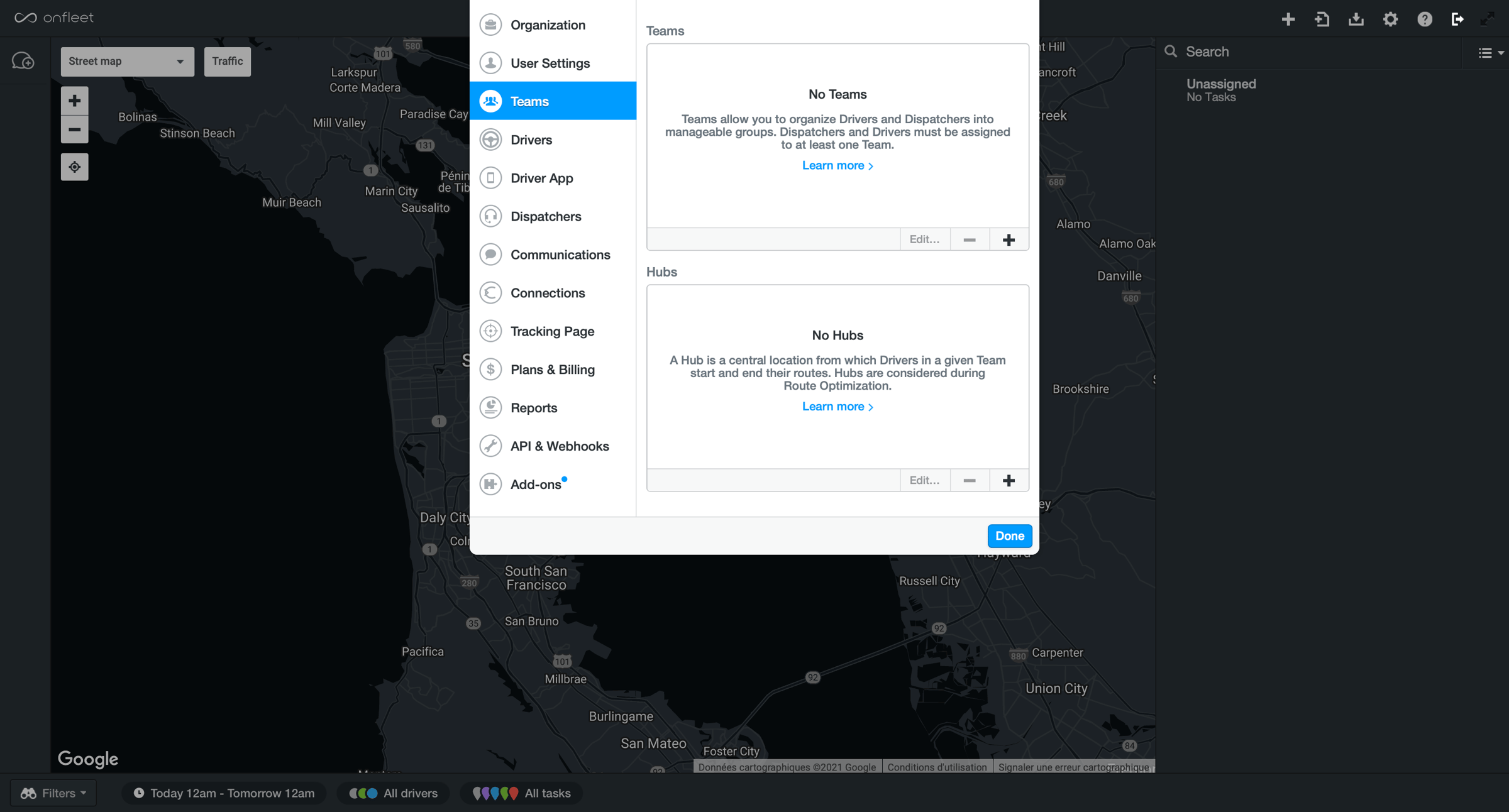 Onfleet screen