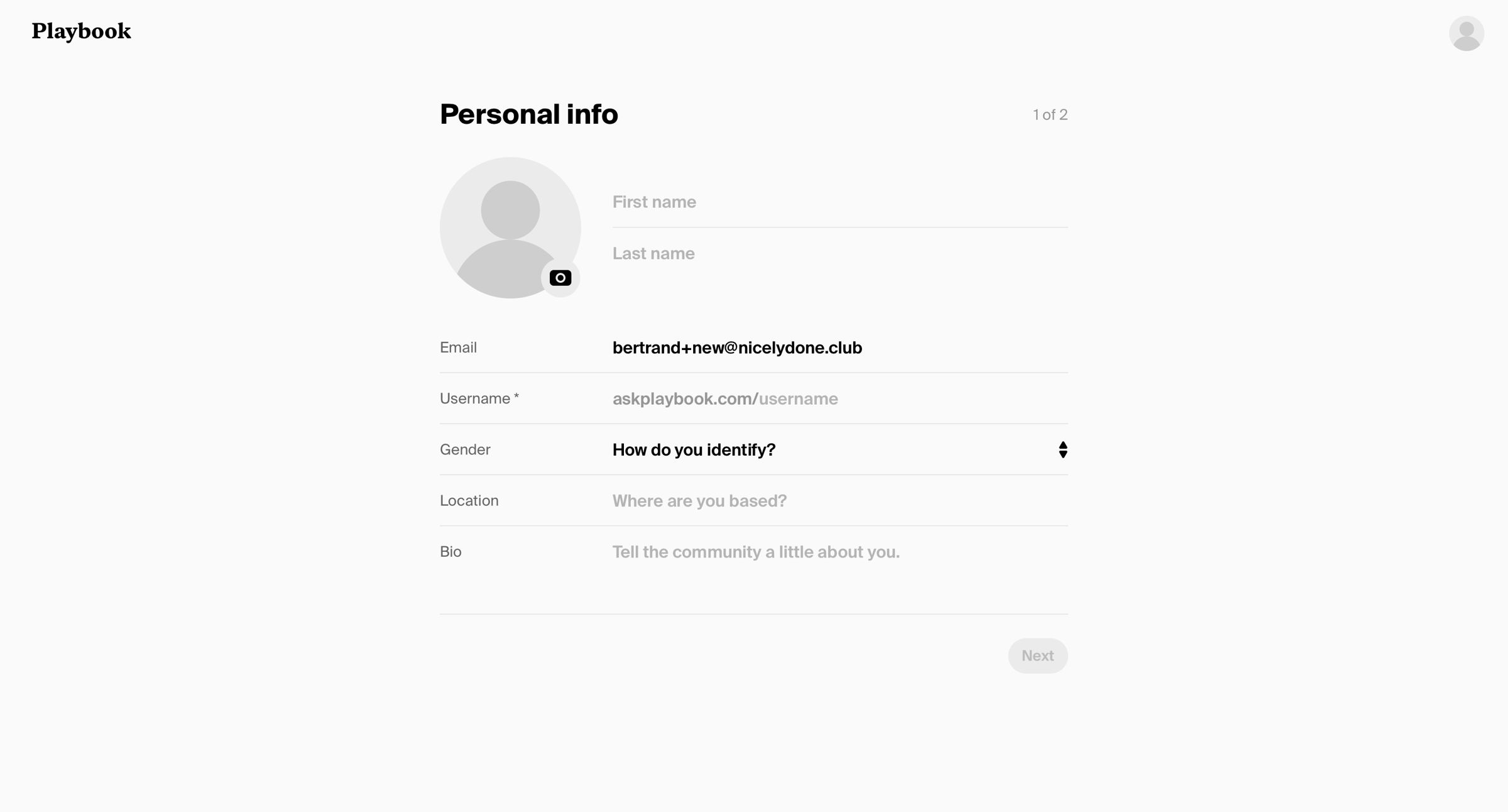 Playbook - Playbook - Onboarding screen