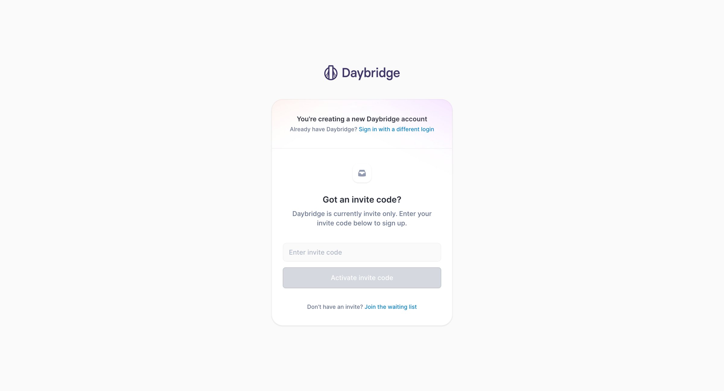 Daybridge screen