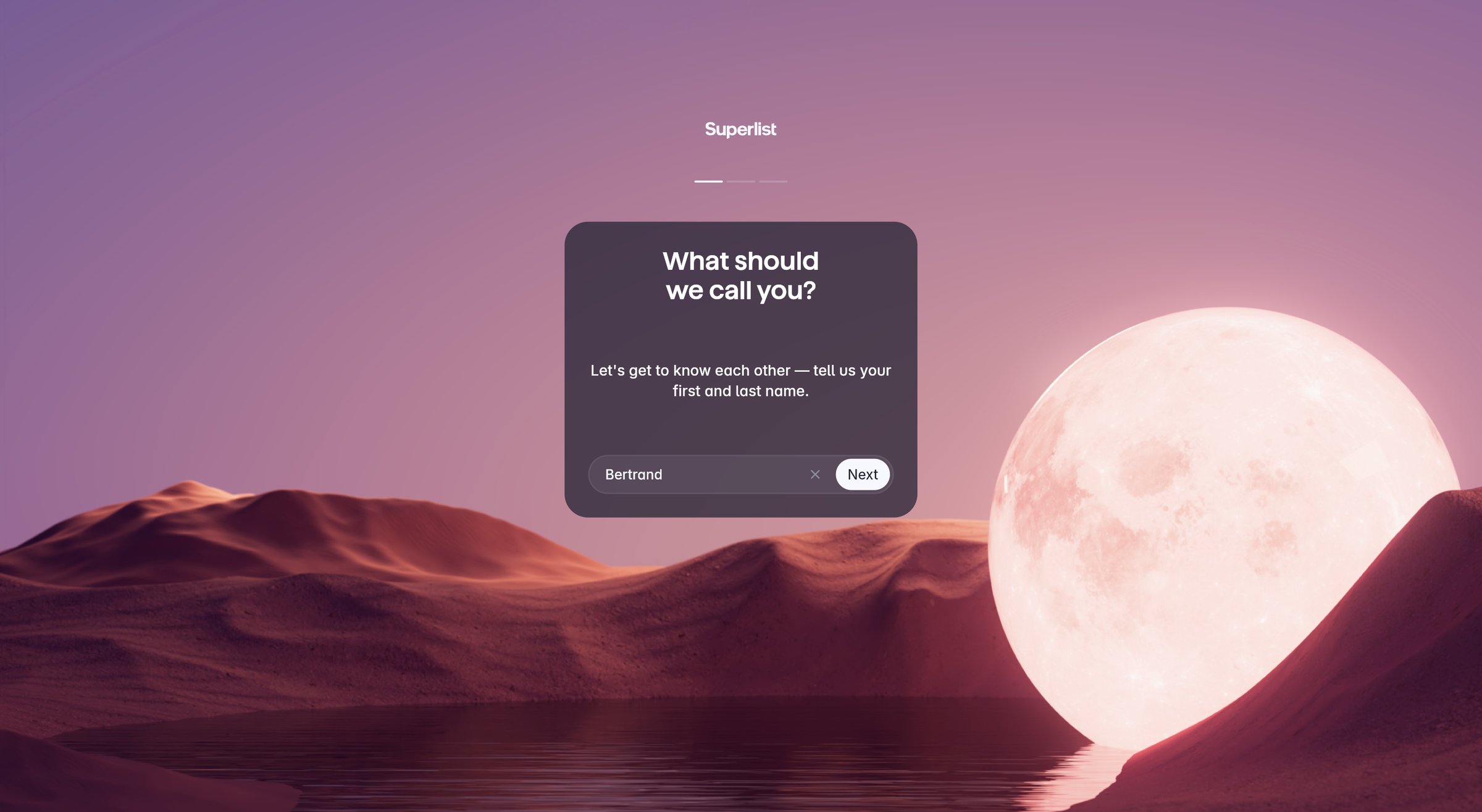 Superlist screen