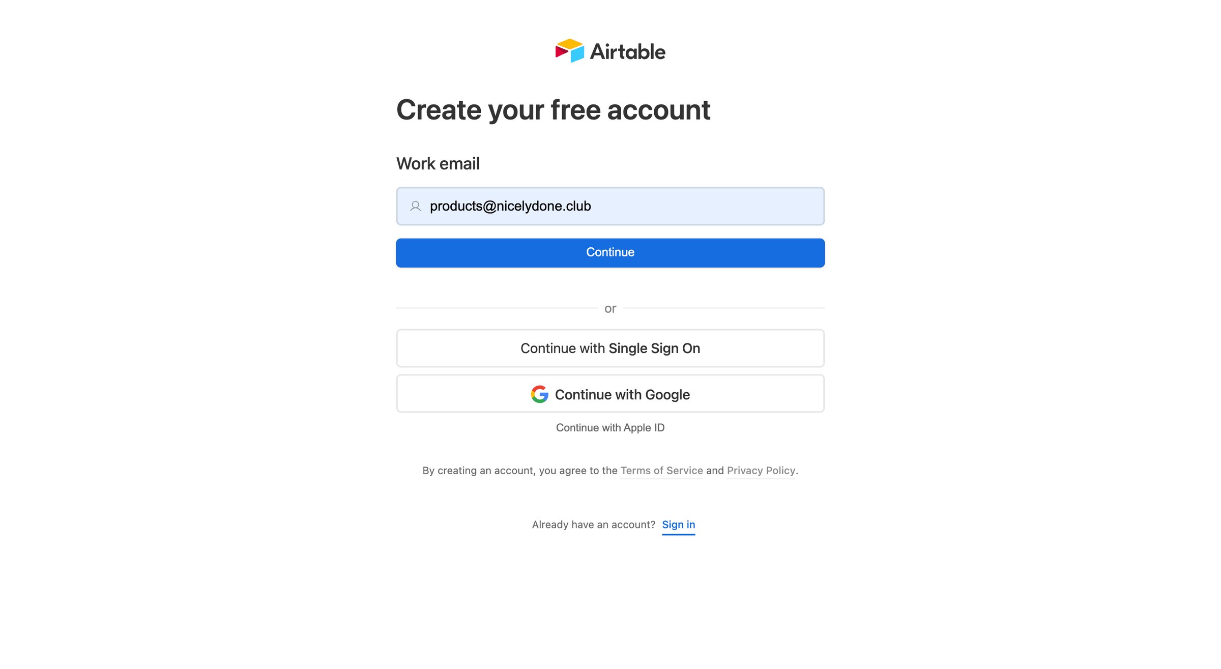 Sign up - Airtable from Airtable