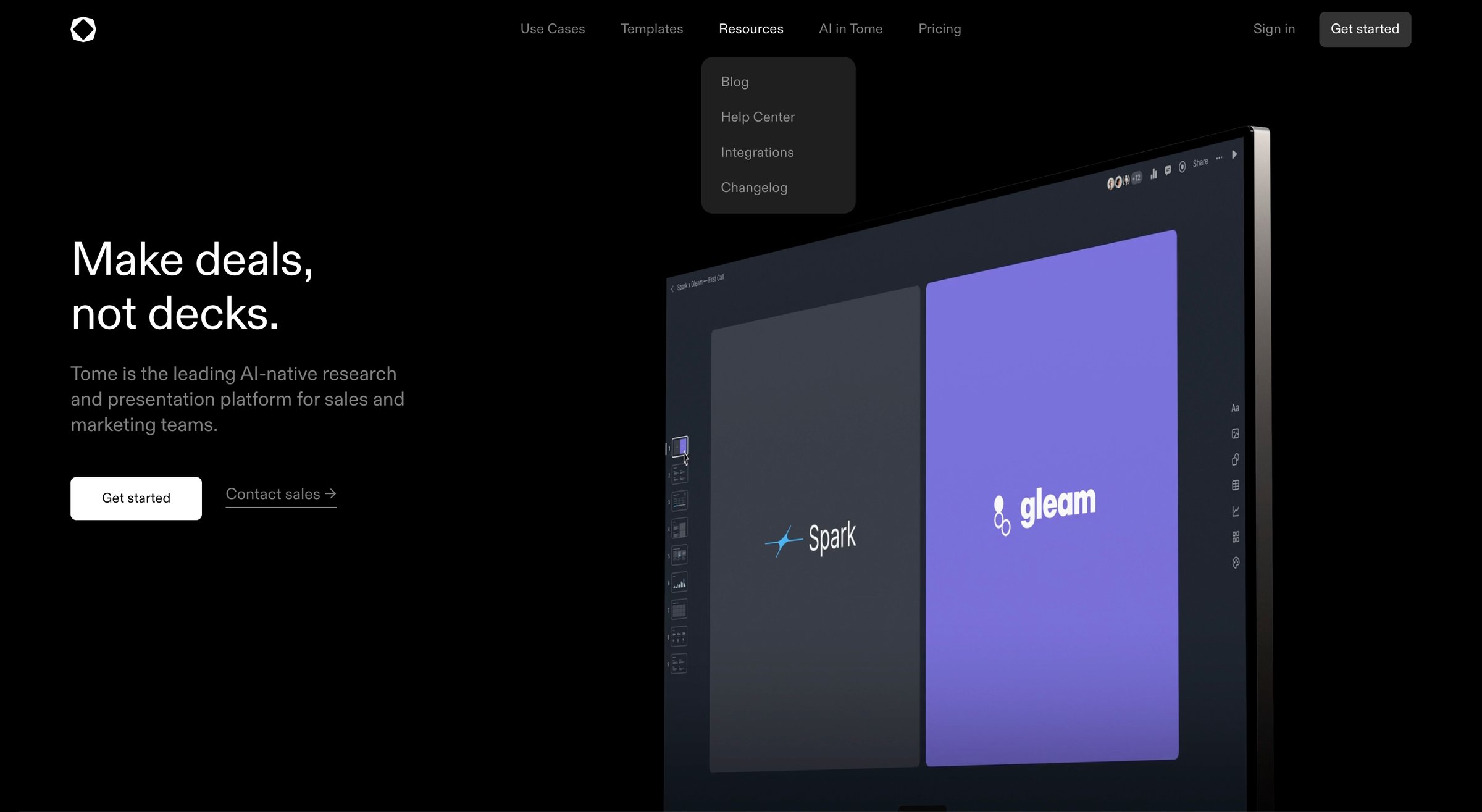 Tome - Tome — More effective business presentations screen