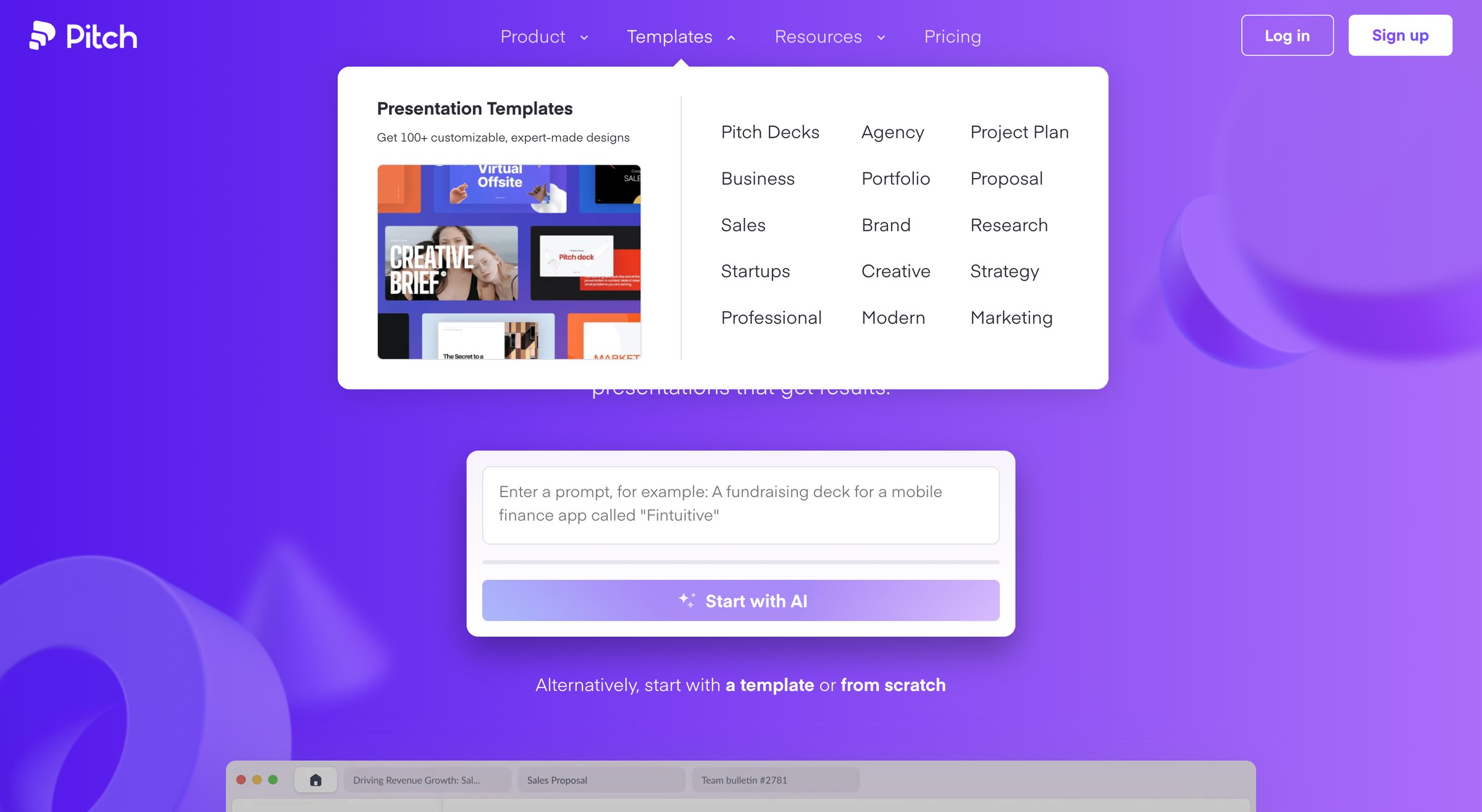 Pitch - Presentation software for fast-moving teams | Pitch screen