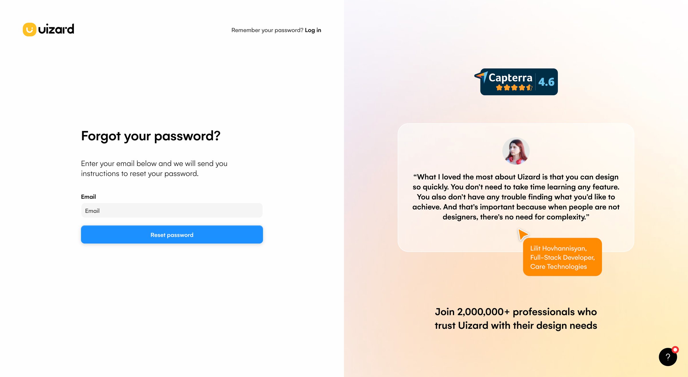 Uizard - Forgot password – Uizard screen