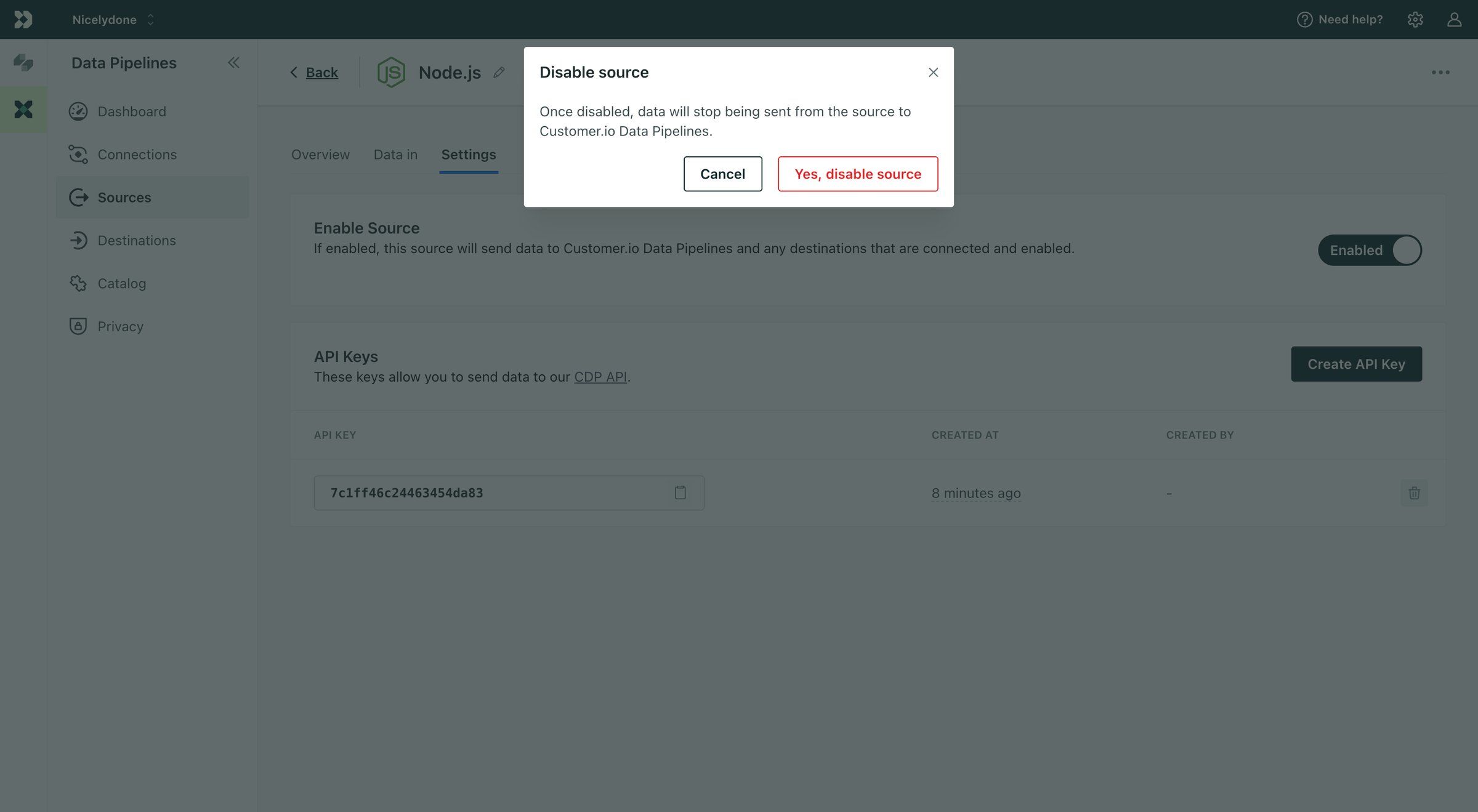 Customer.io - Node.js screen