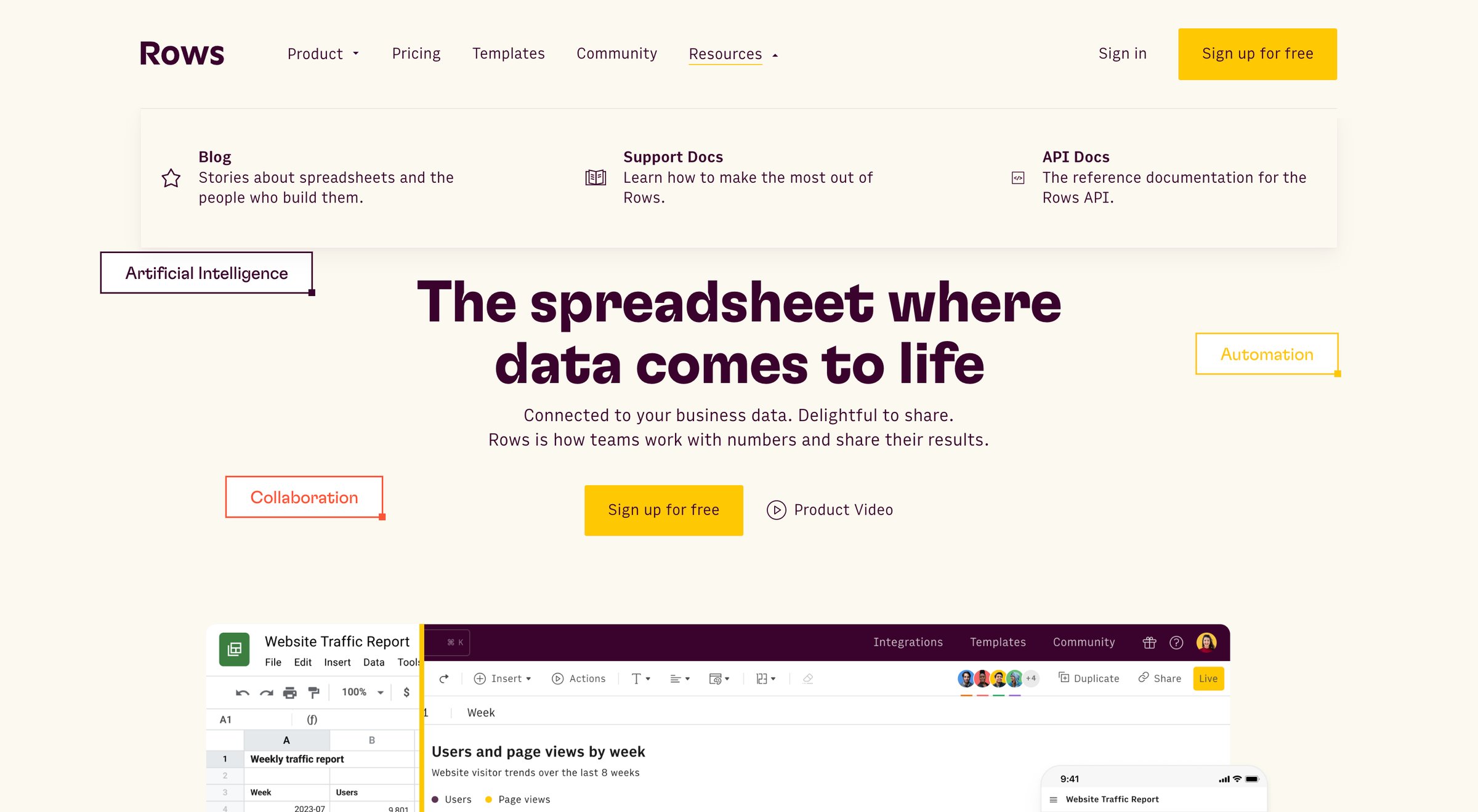 Rows - Rows — The new way to spreadsheet screen