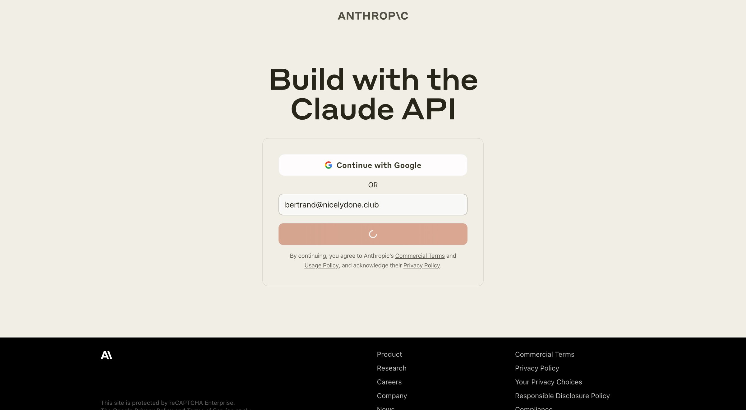Anthropic - Anthropic Console screen
