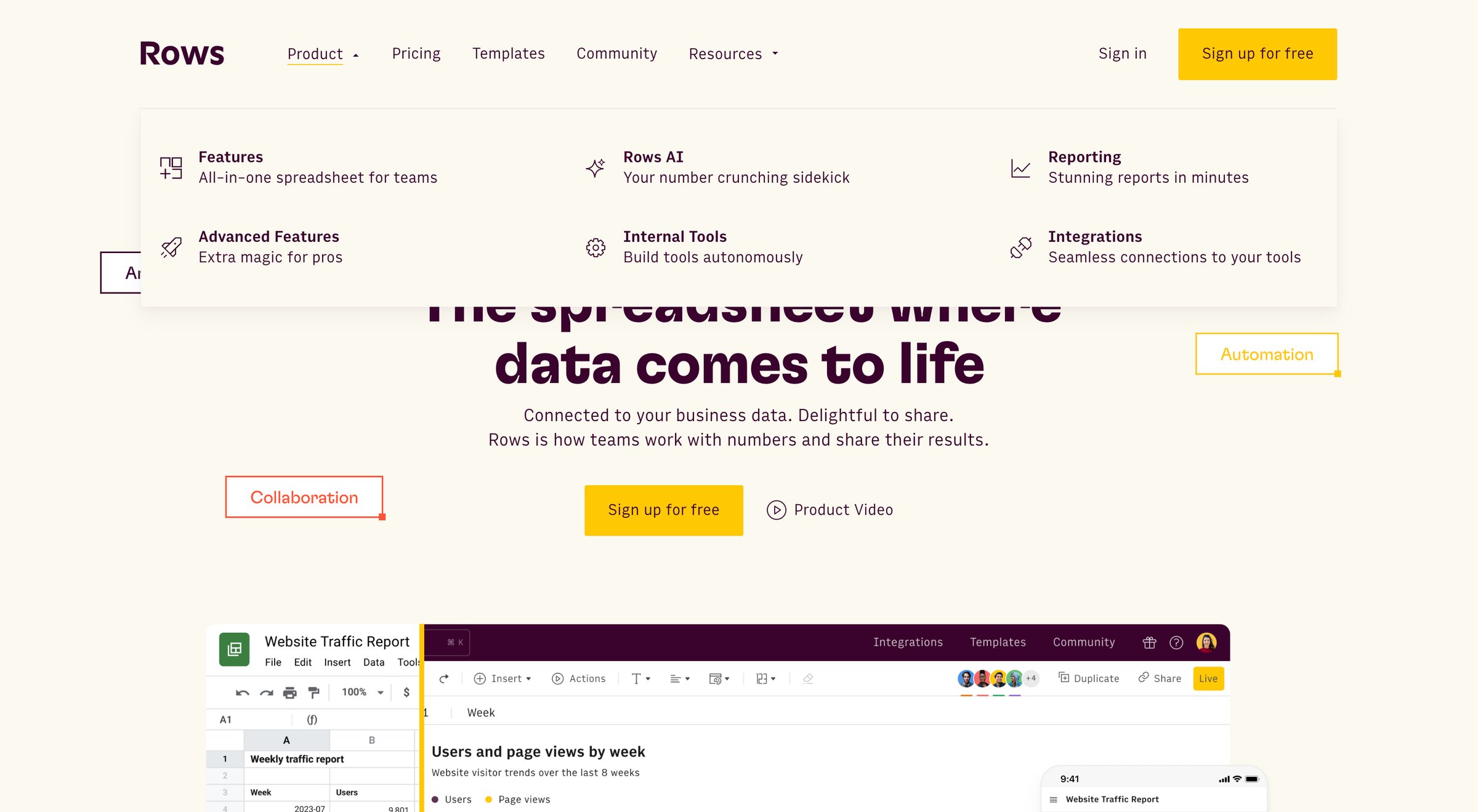 Rows - Rows — The new way to spreadsheet screen