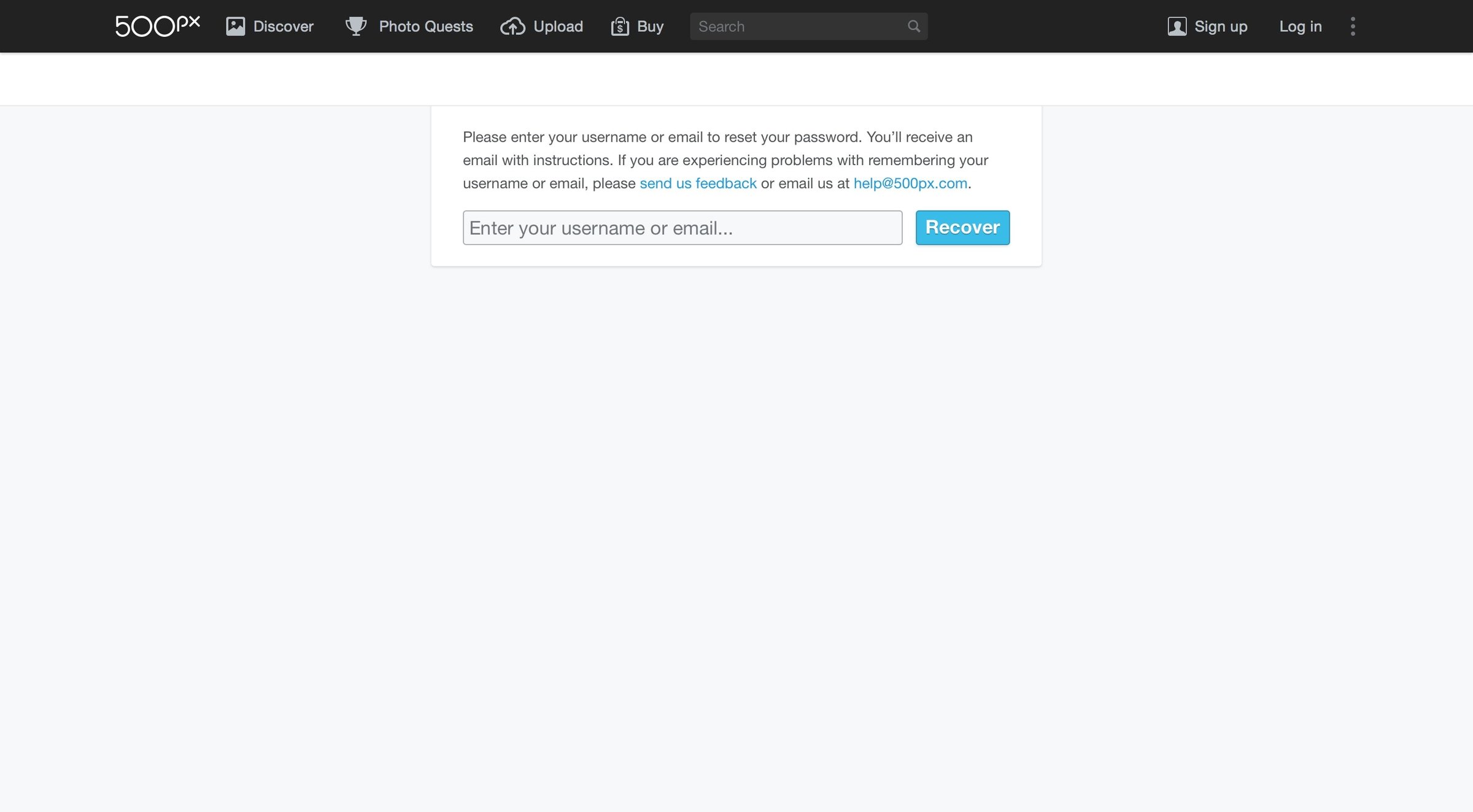 500px - Password reset screen