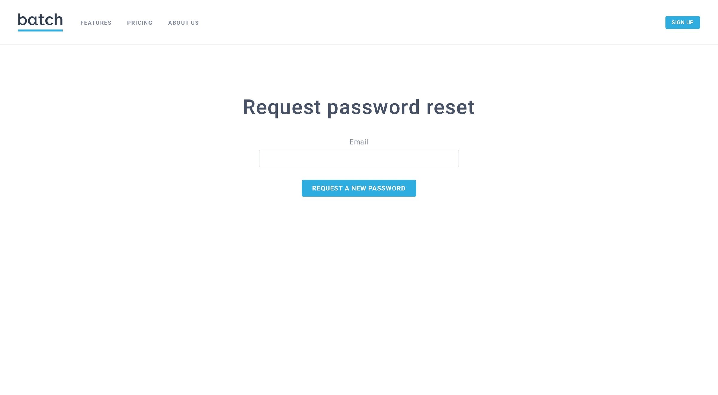 Batch - Password reset screen