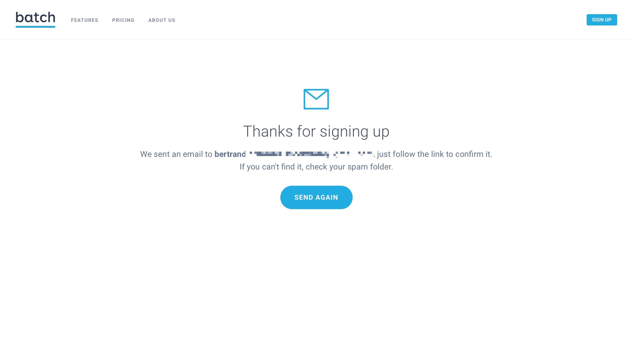Batch - Sign up screen