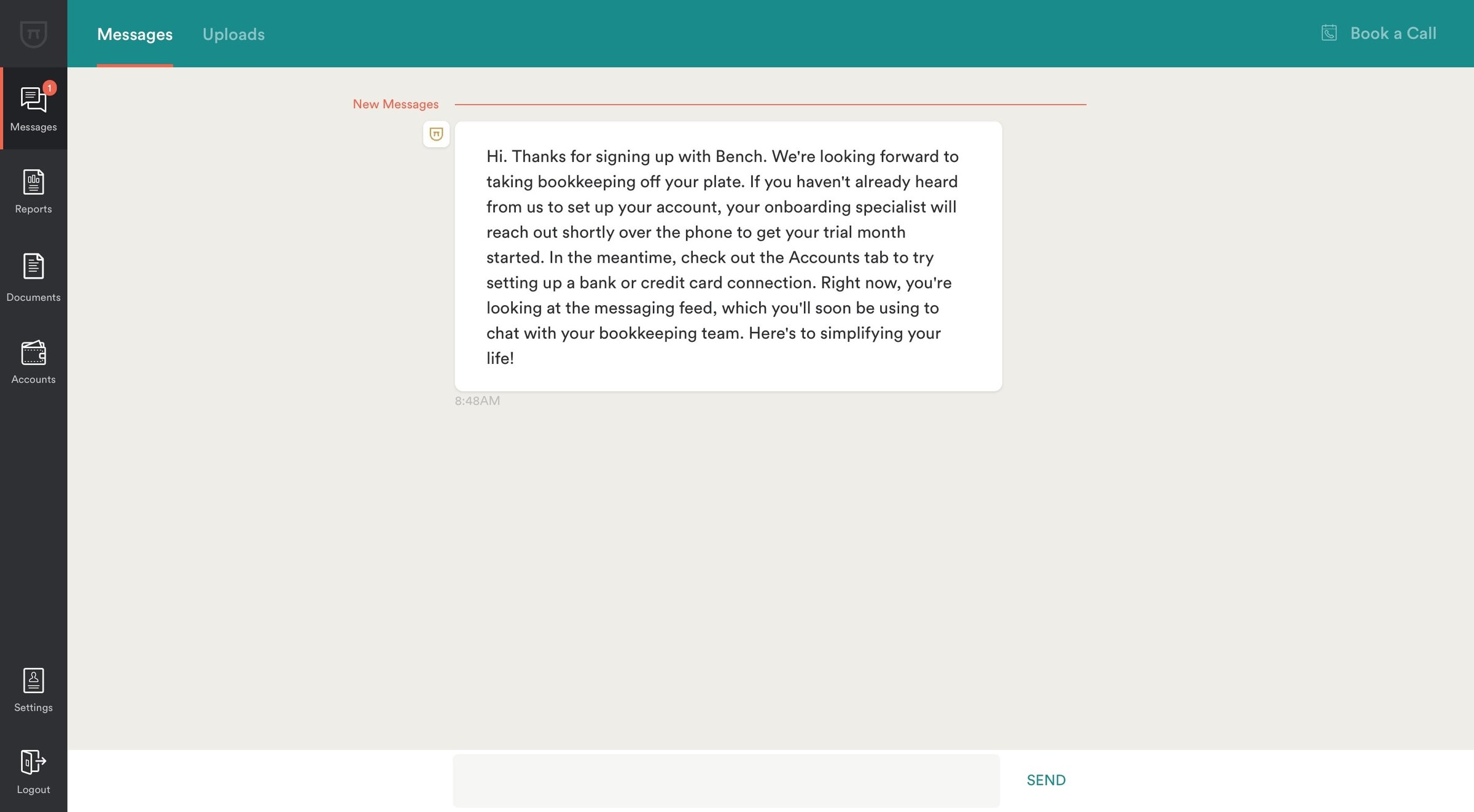 Bench - Messaging screen
