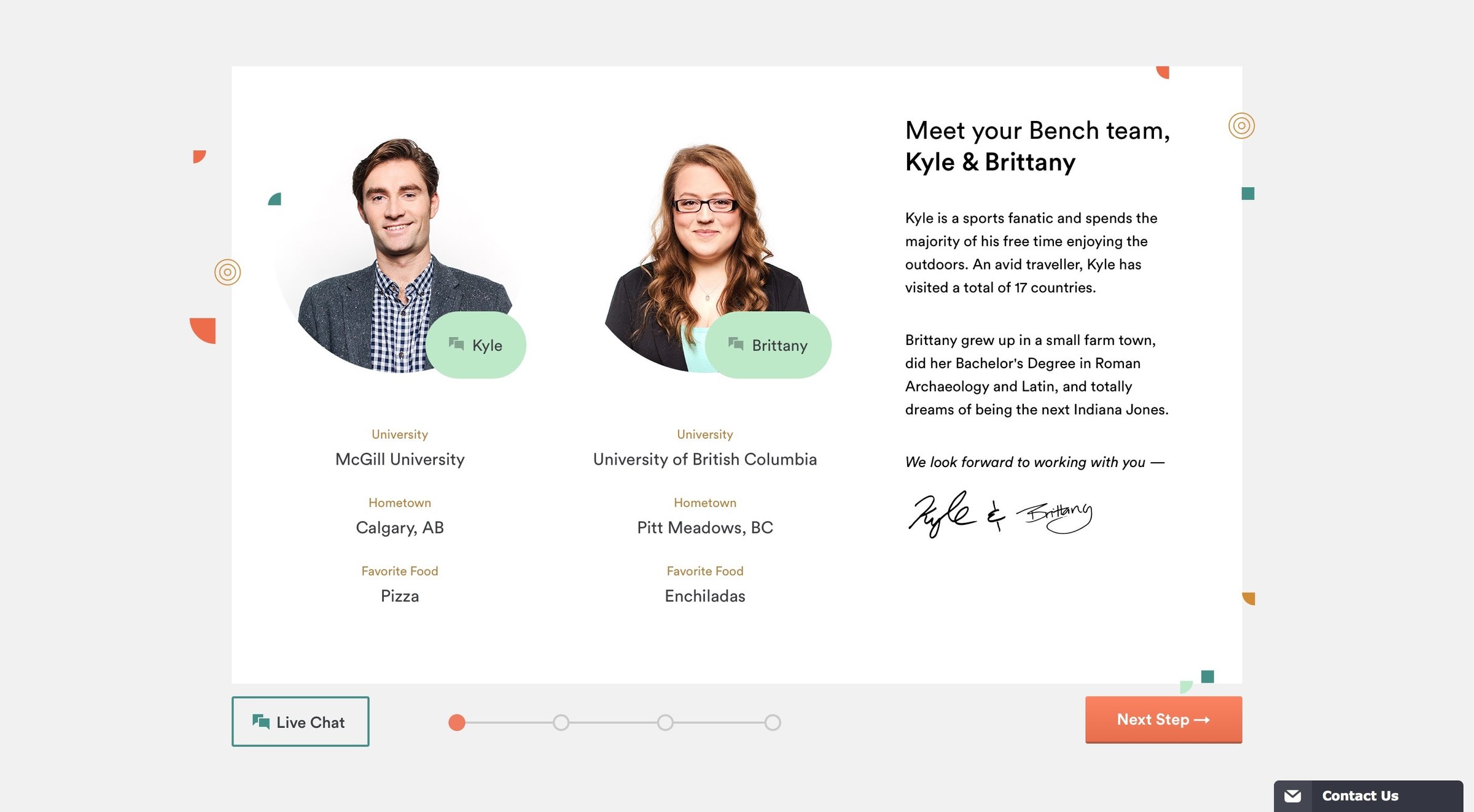 Bench - Onboarding screen