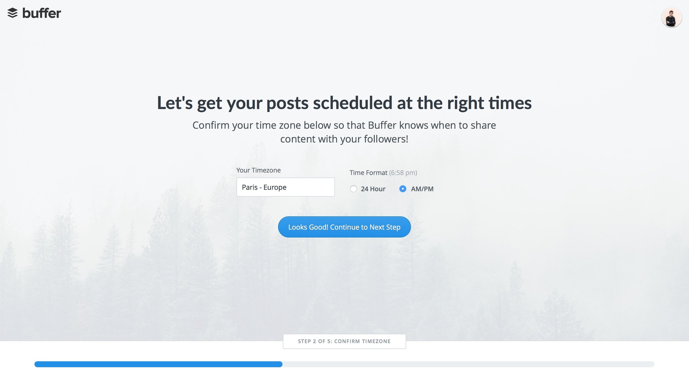 Buffer - Onboarding screen