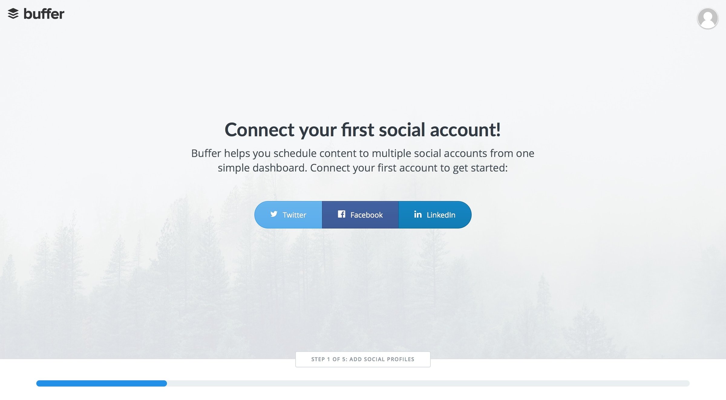 Buffer - Onboarding screen
