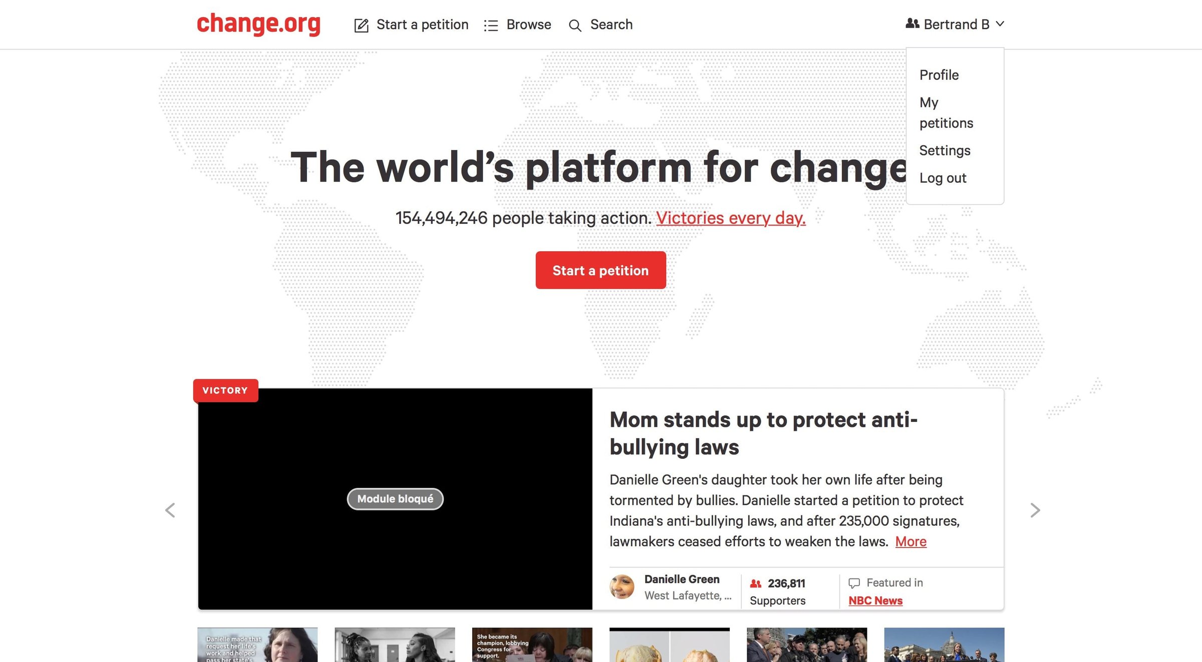 Change - Dropdown screen