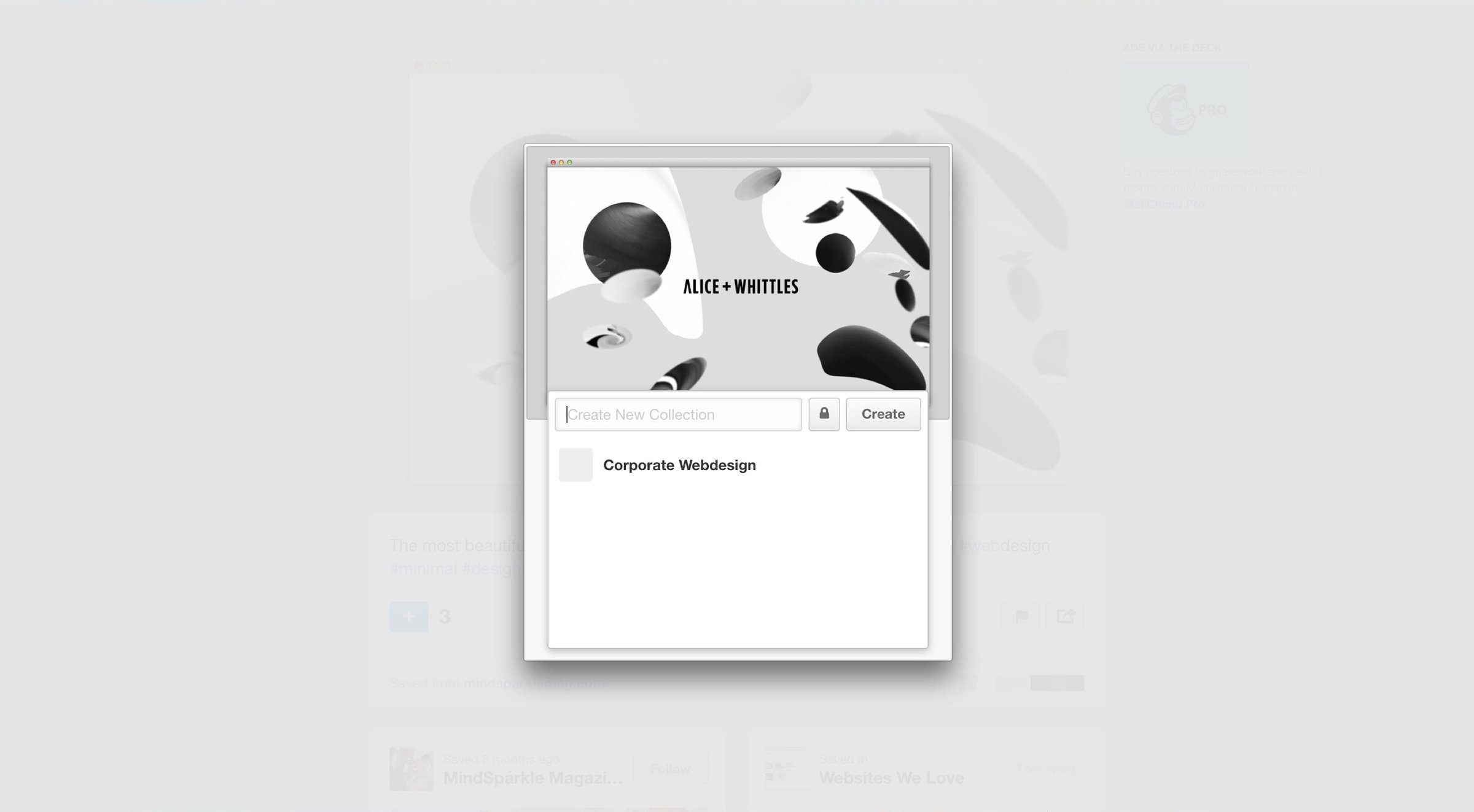 Designspiration - List screen