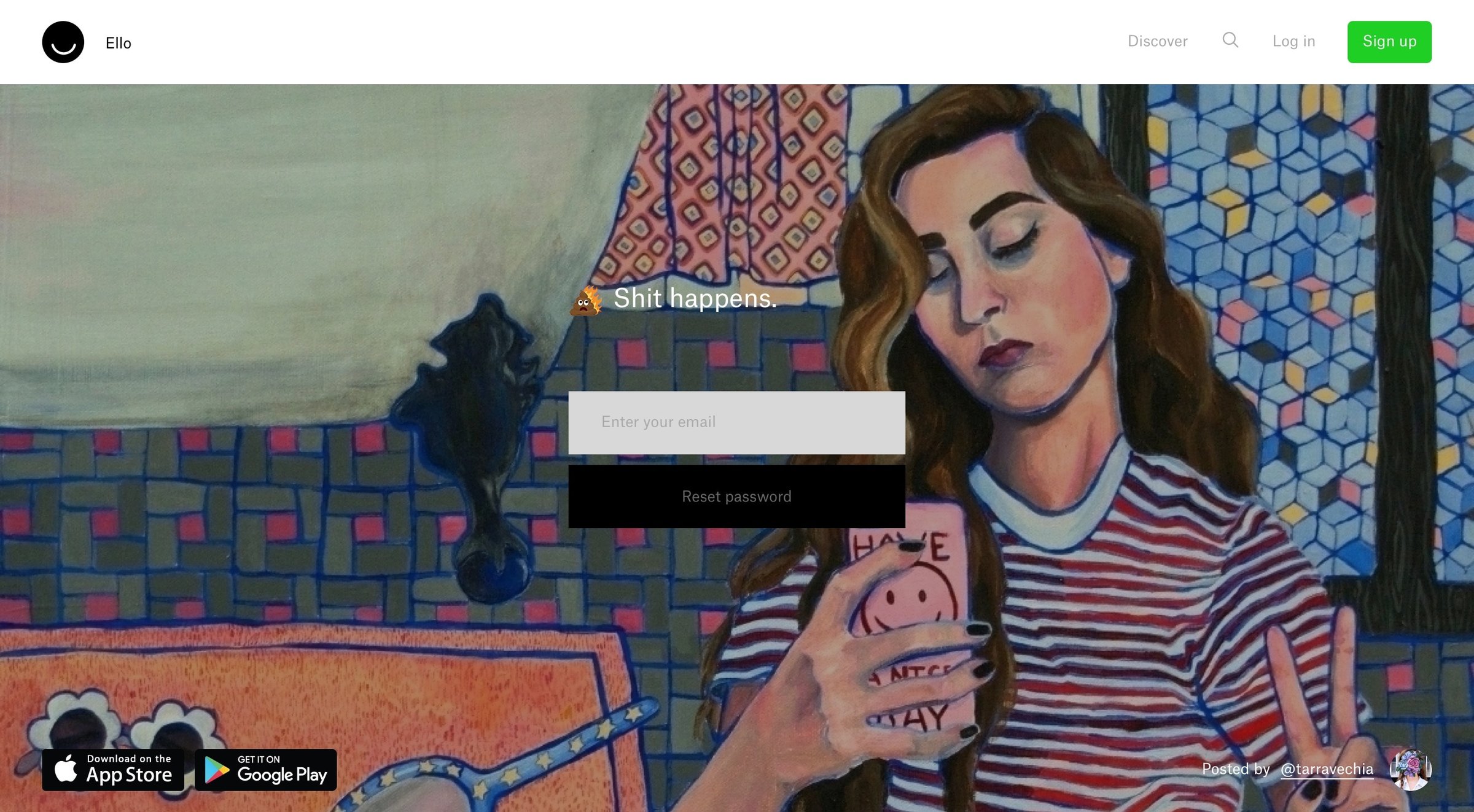 Ello - Password reset screen