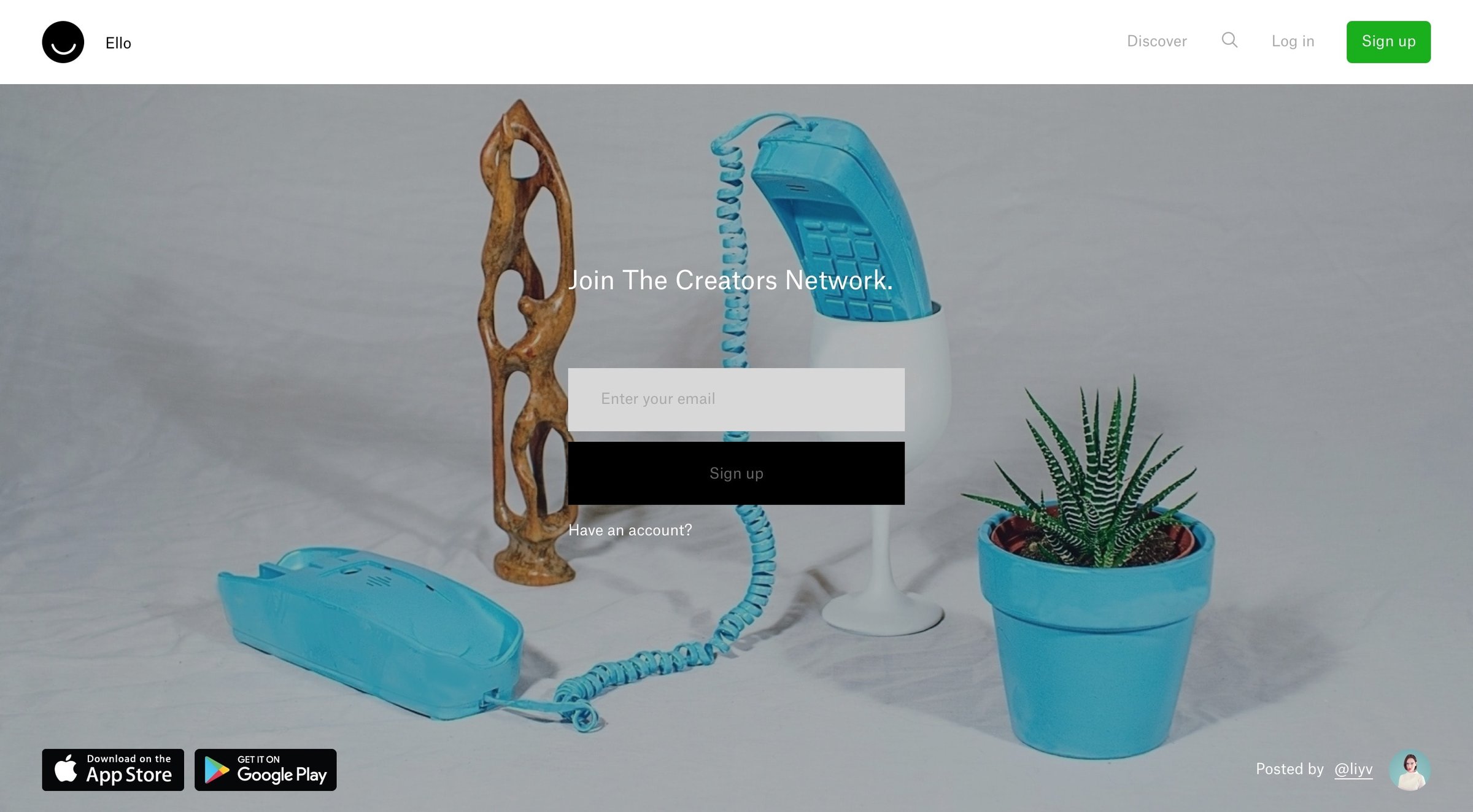 Ello - Sign up screen