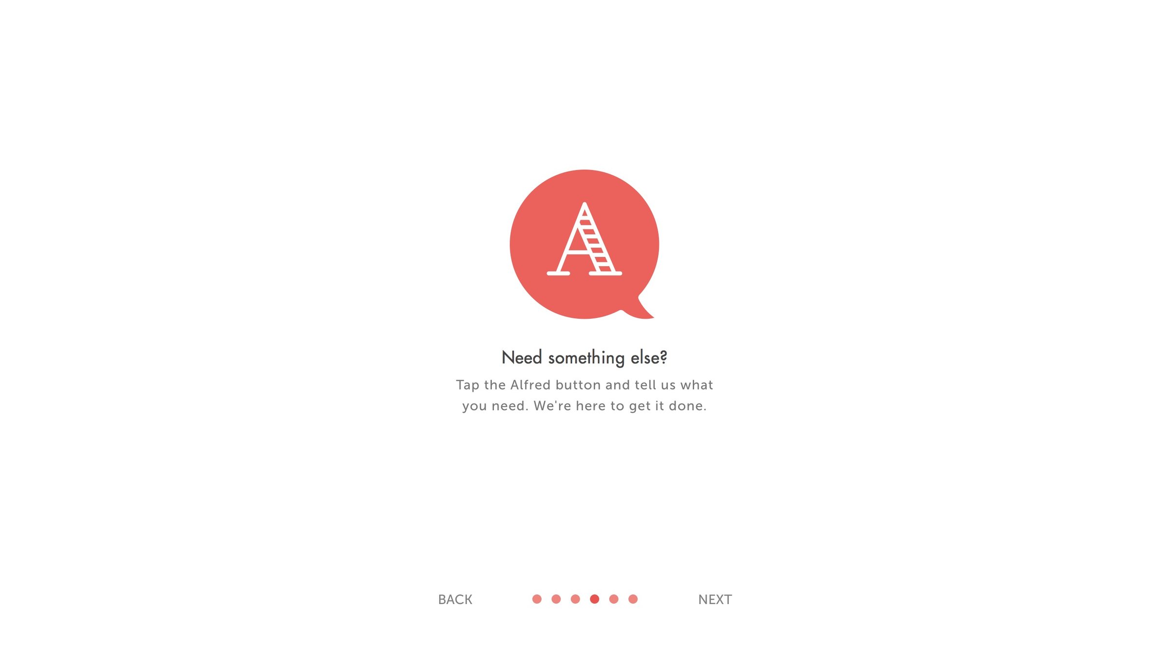 Hello Alfred - Onboarding screen