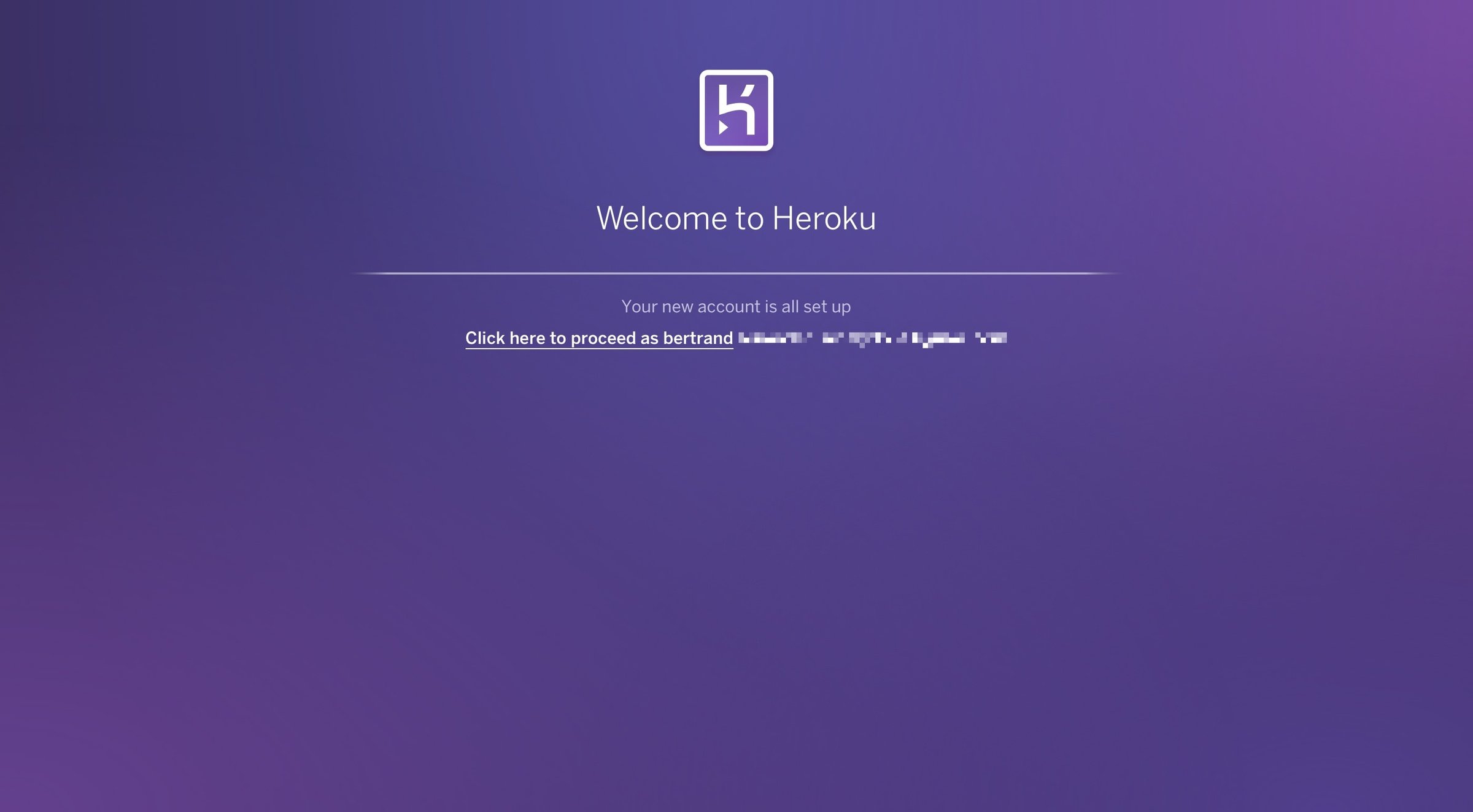 Heroku - Sign up screen