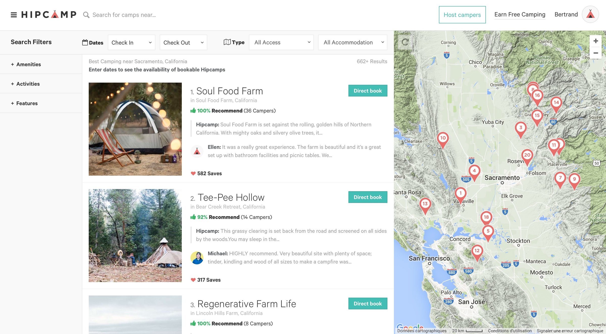 Hipcamp - Search screen