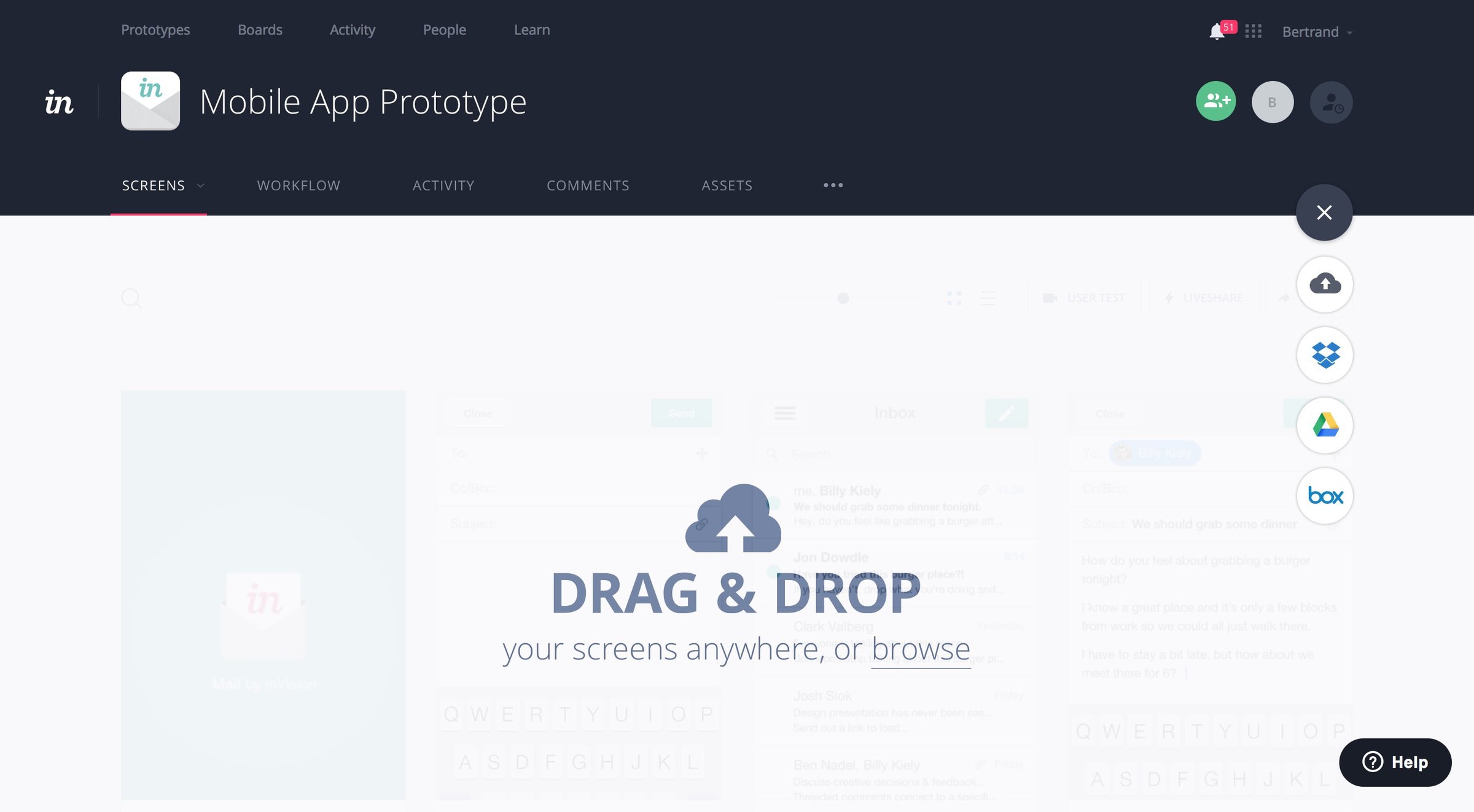 Drag & drop from Invision