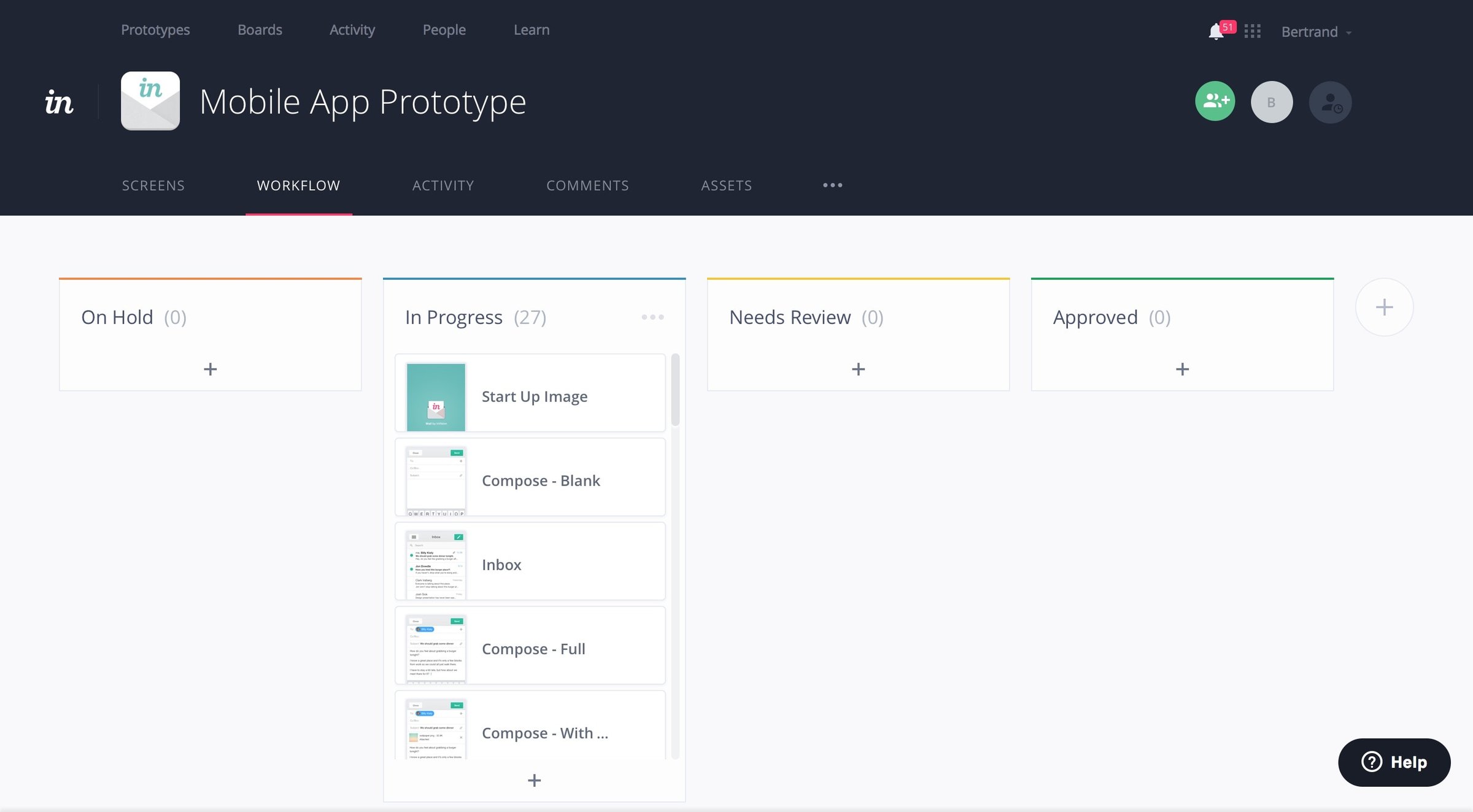 Timeline from Invision