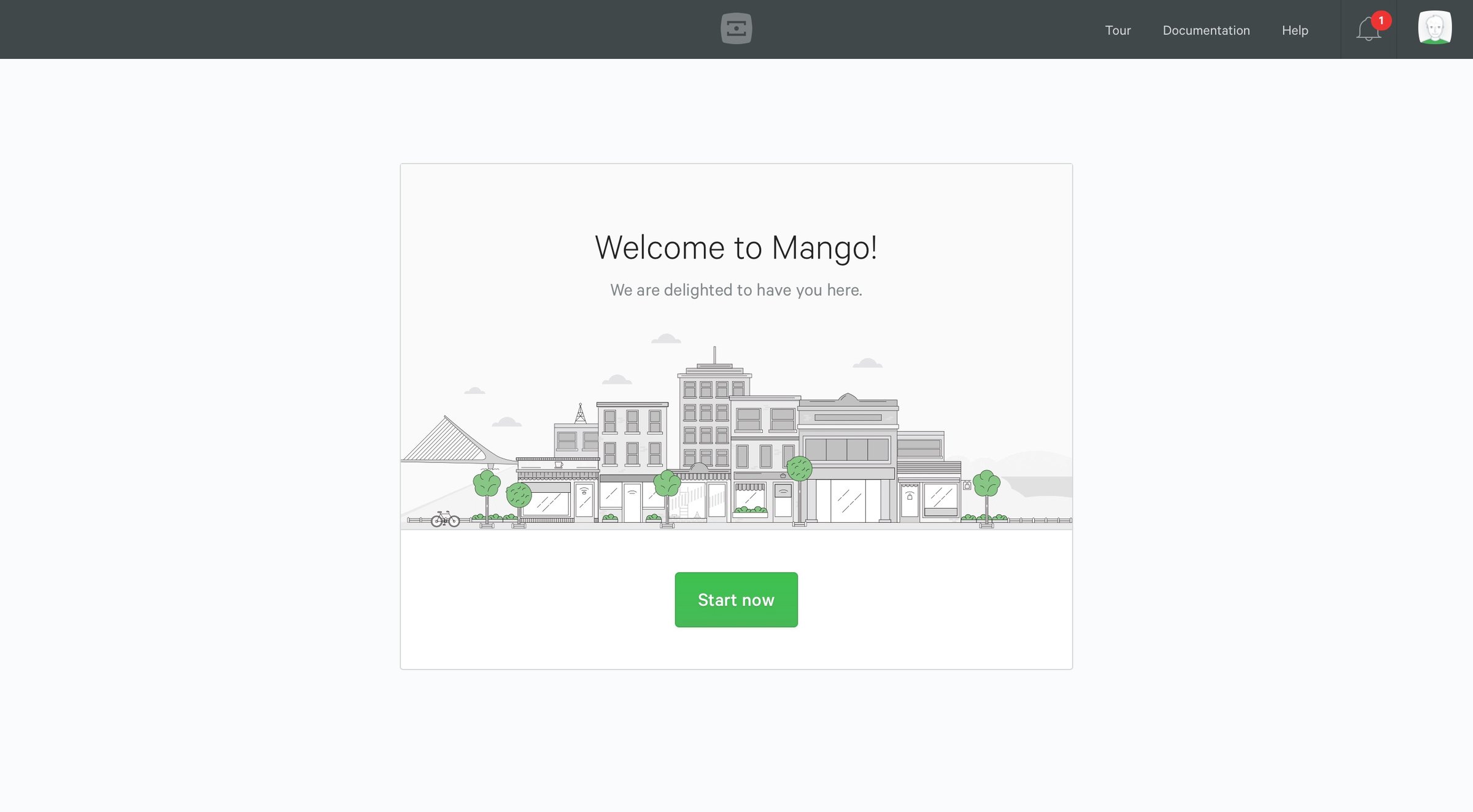 Mango - Onboarding screen