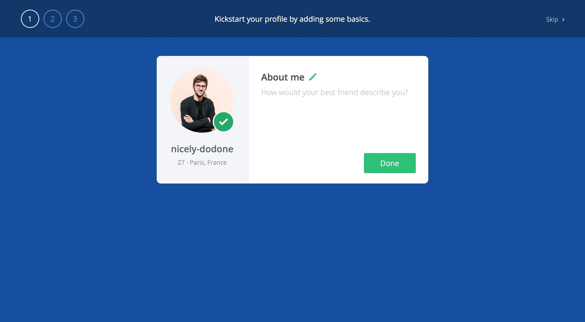 OkCupid - Onboarding screen