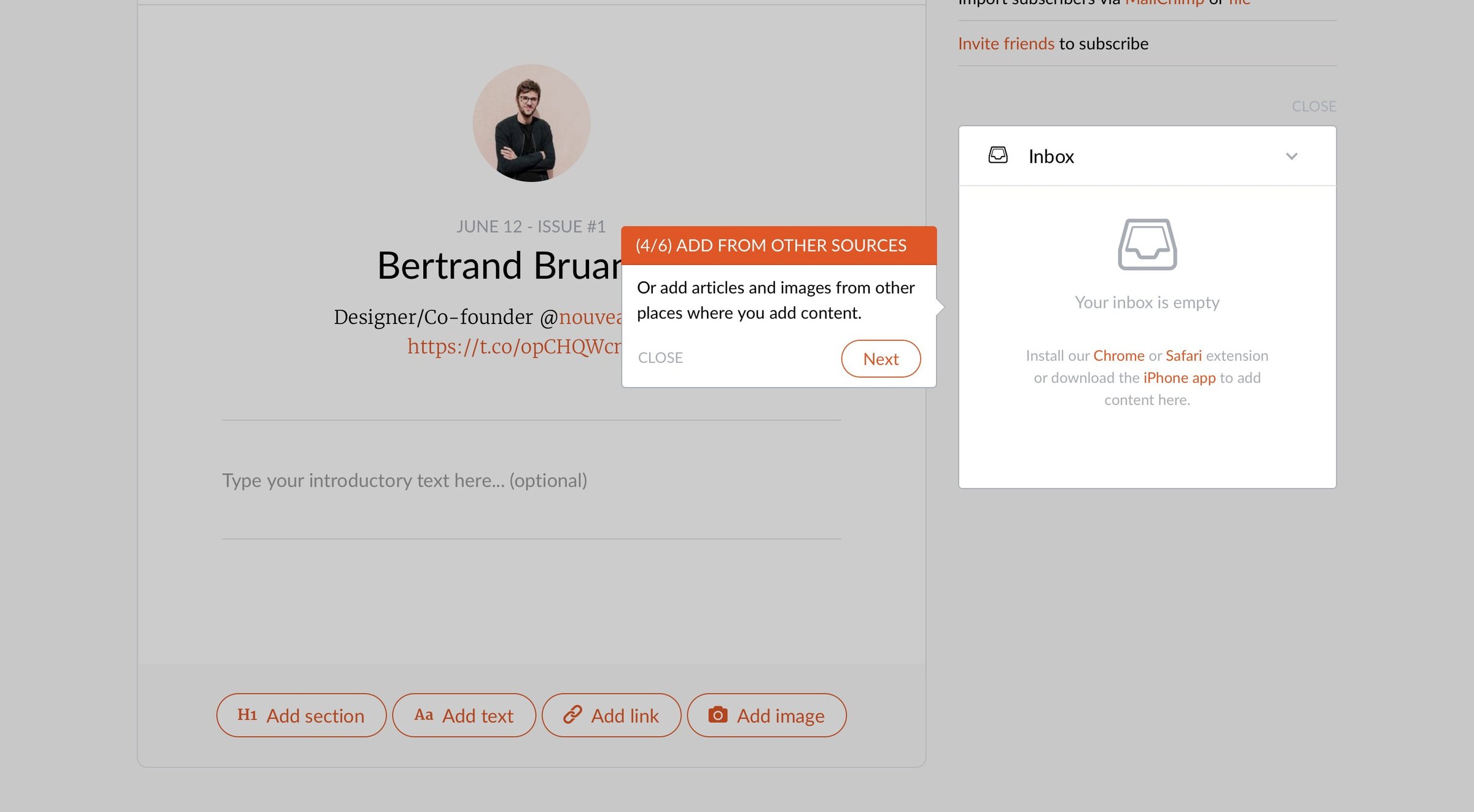 Revue - Onboarding screen