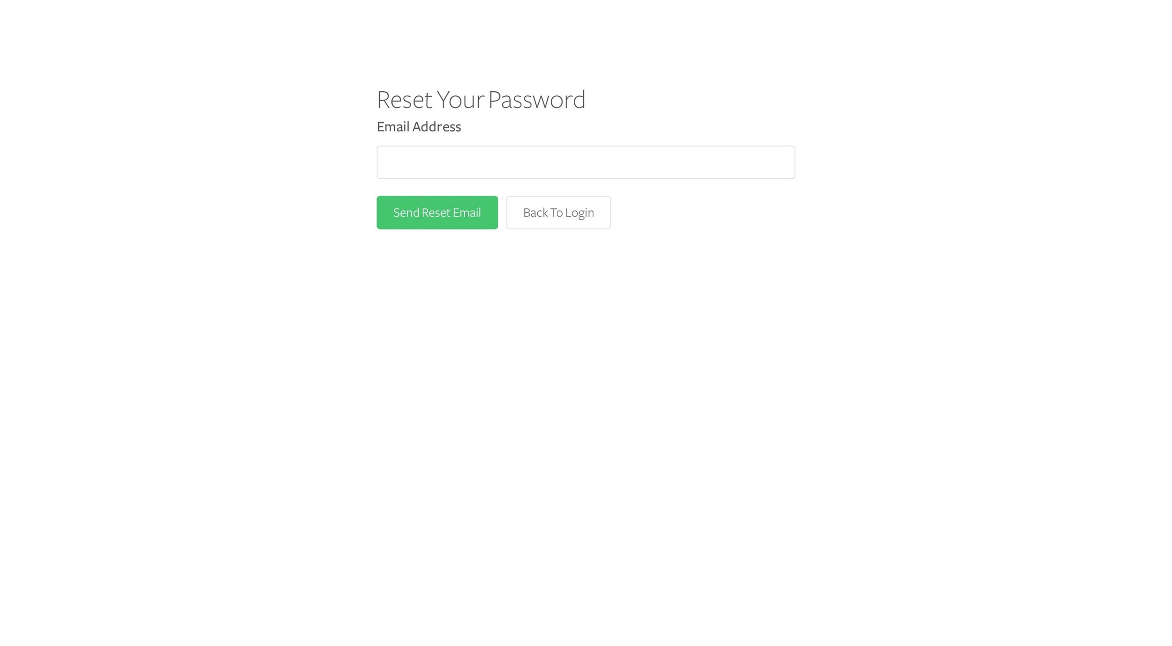 Segment - Password reset screen