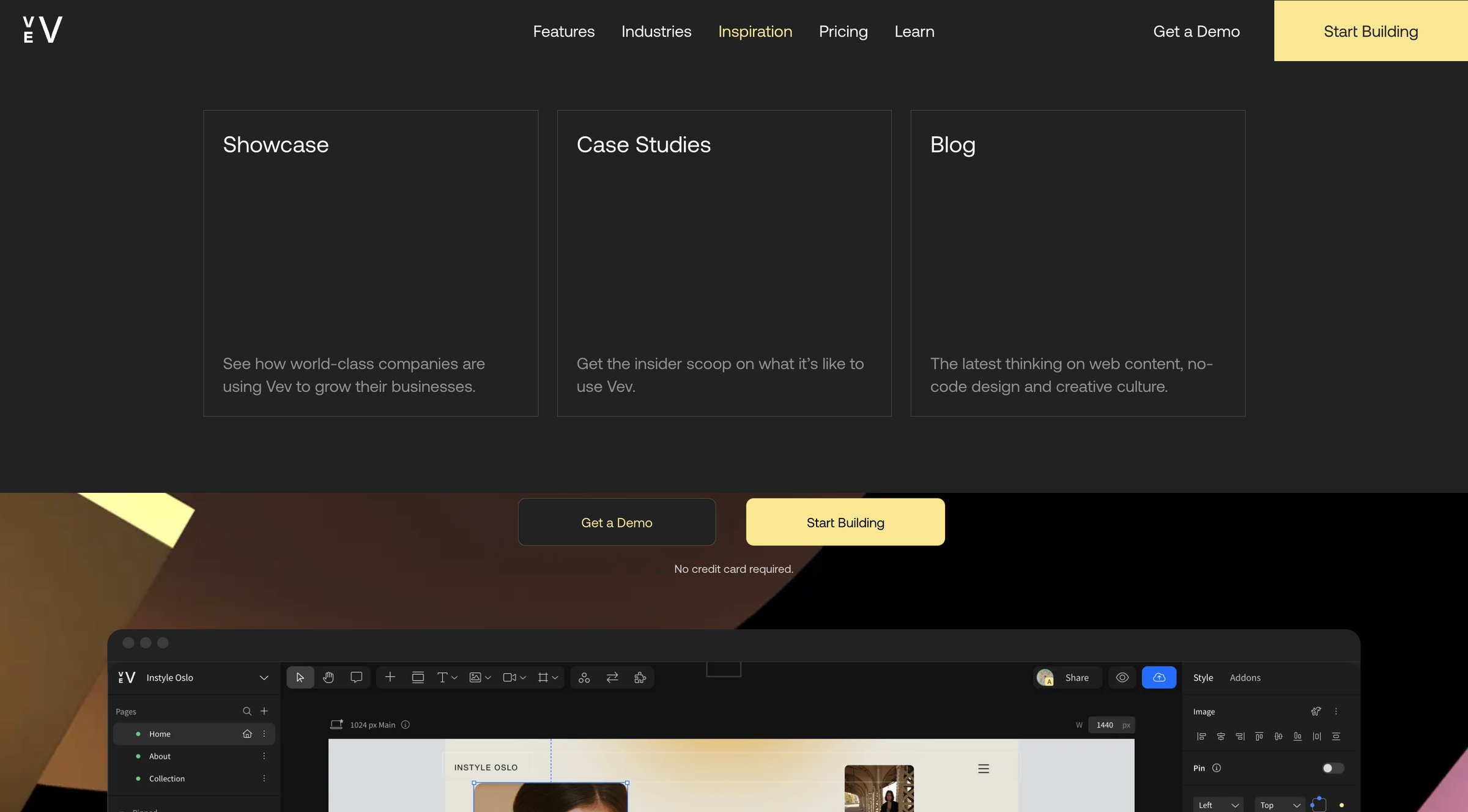 Vev - Vev No-code Web Design Platform for Professional Creatives screen
