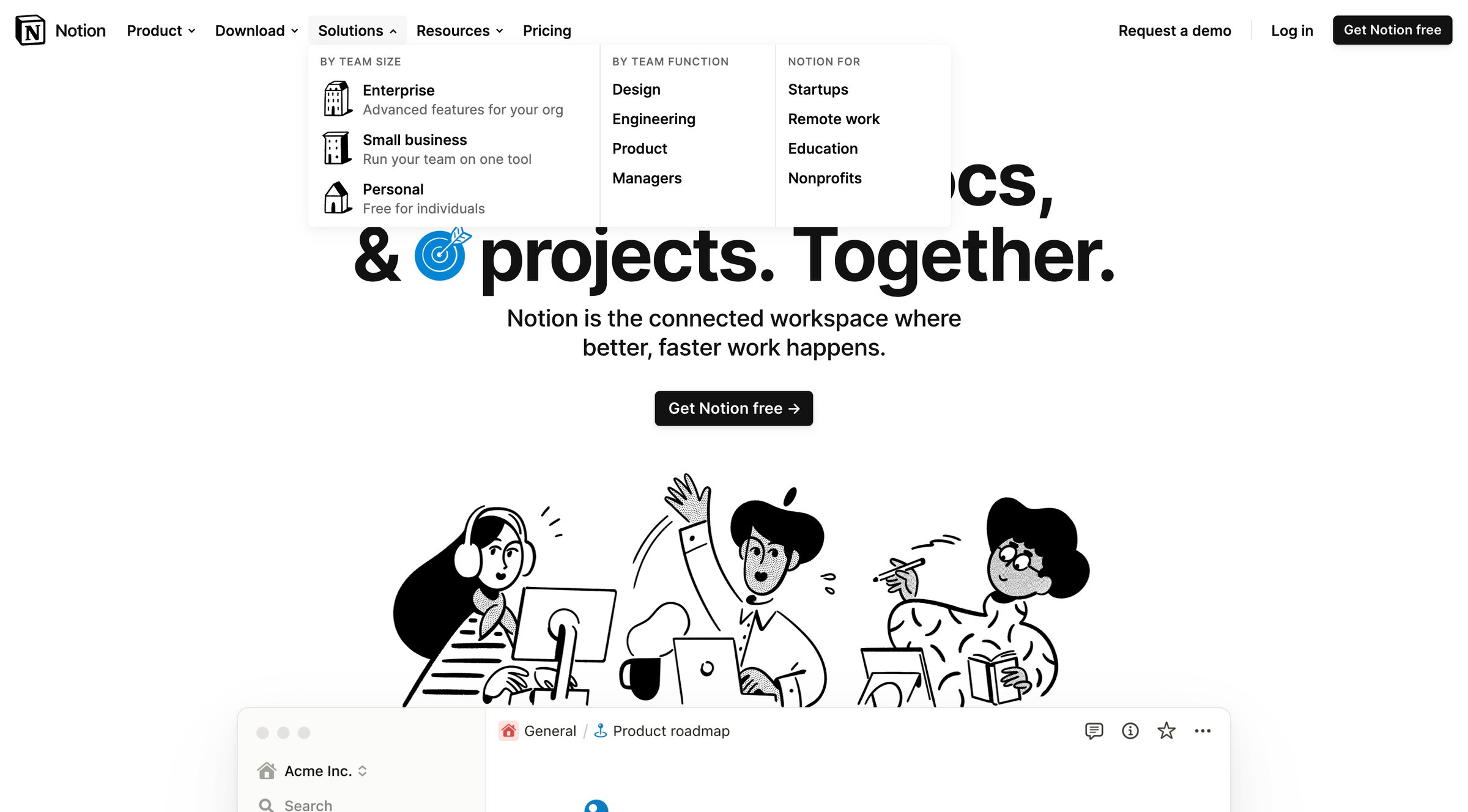 Notion - Notion – Your wiki, docs | projects. Together. screen
