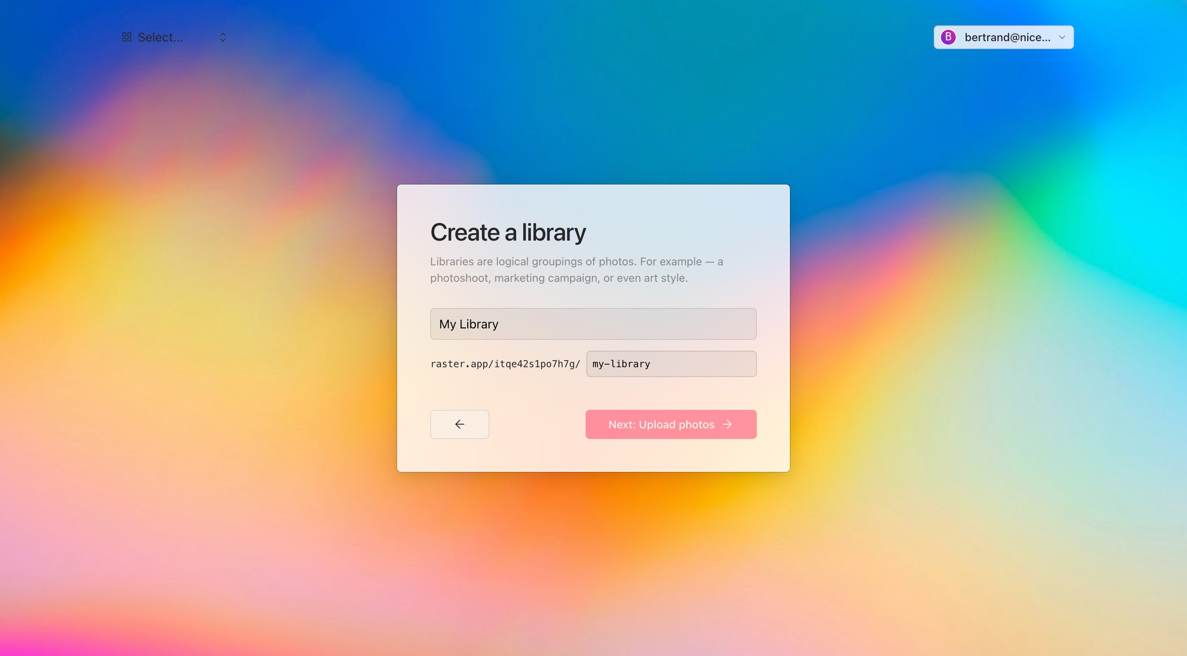 Raster - Create your Organizations first library screen