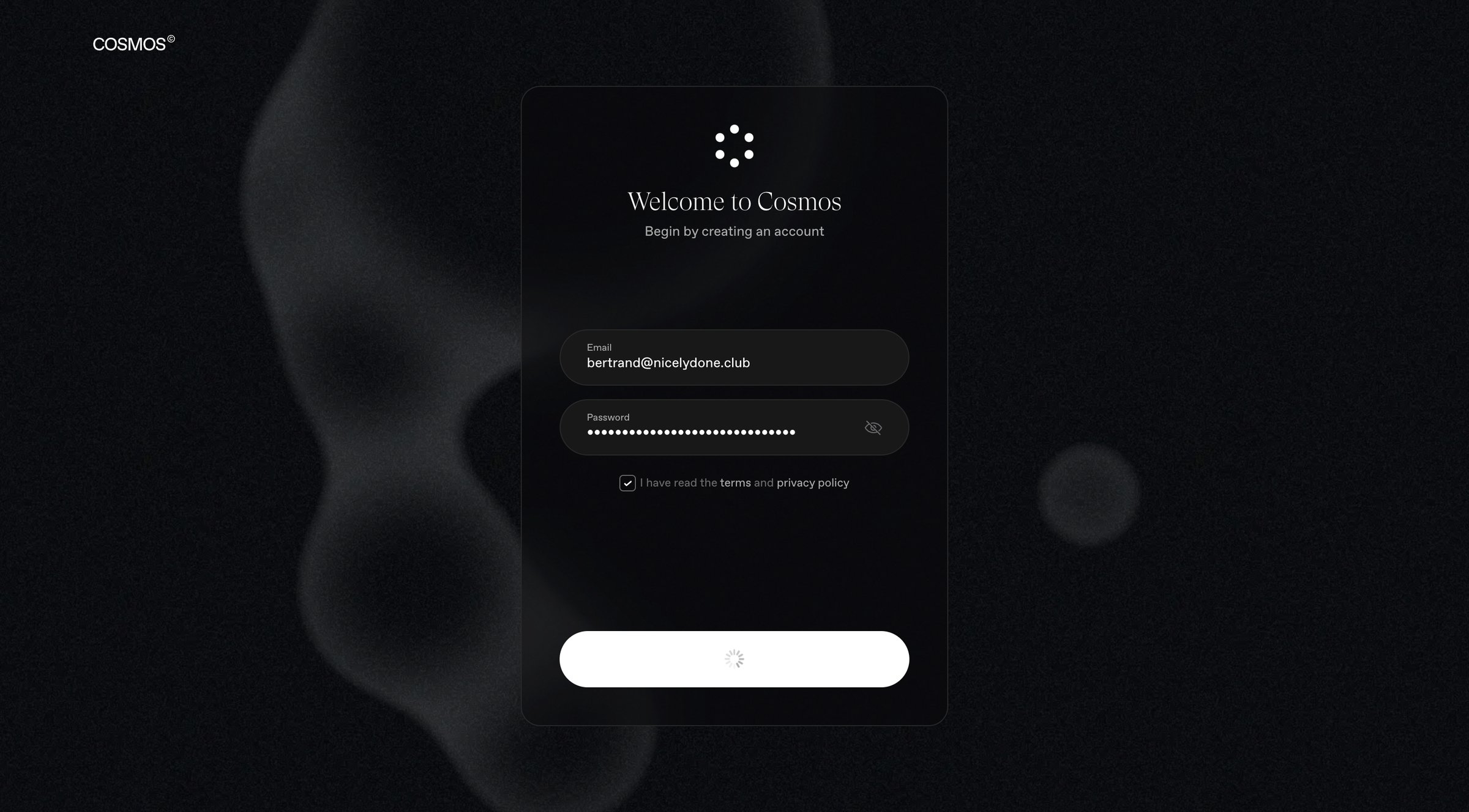 Cosmos - Cosmos - Onboarding screen