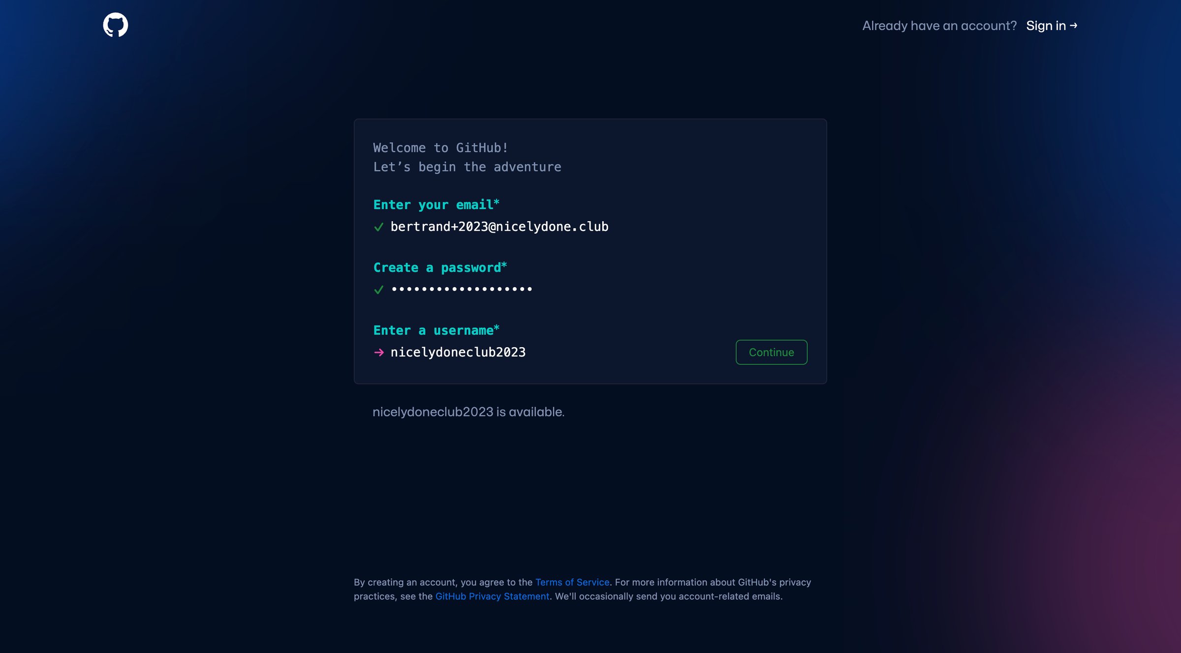 Github - Join GitHub · GitHub screen