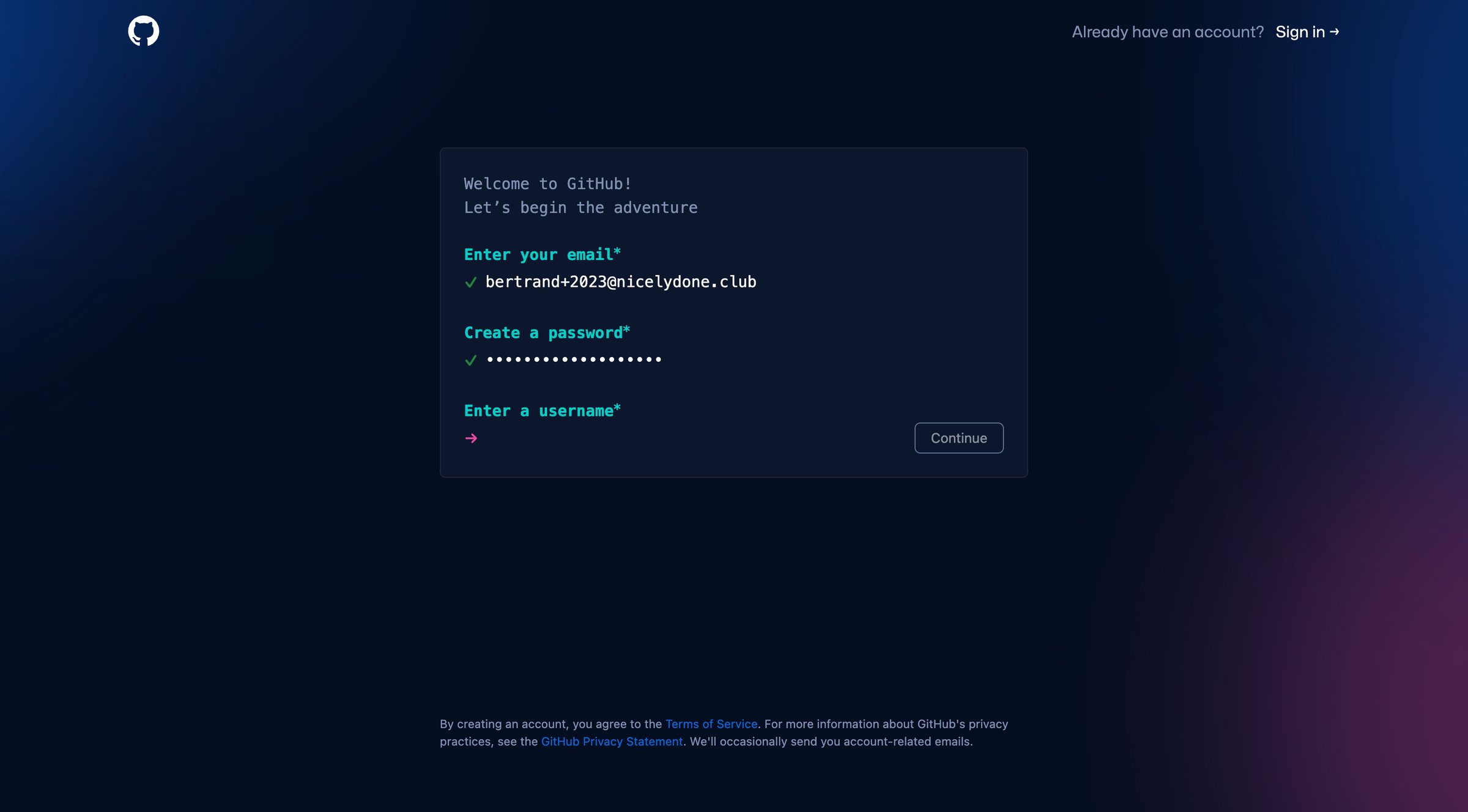 Github - Join GitHub · GitHub screen