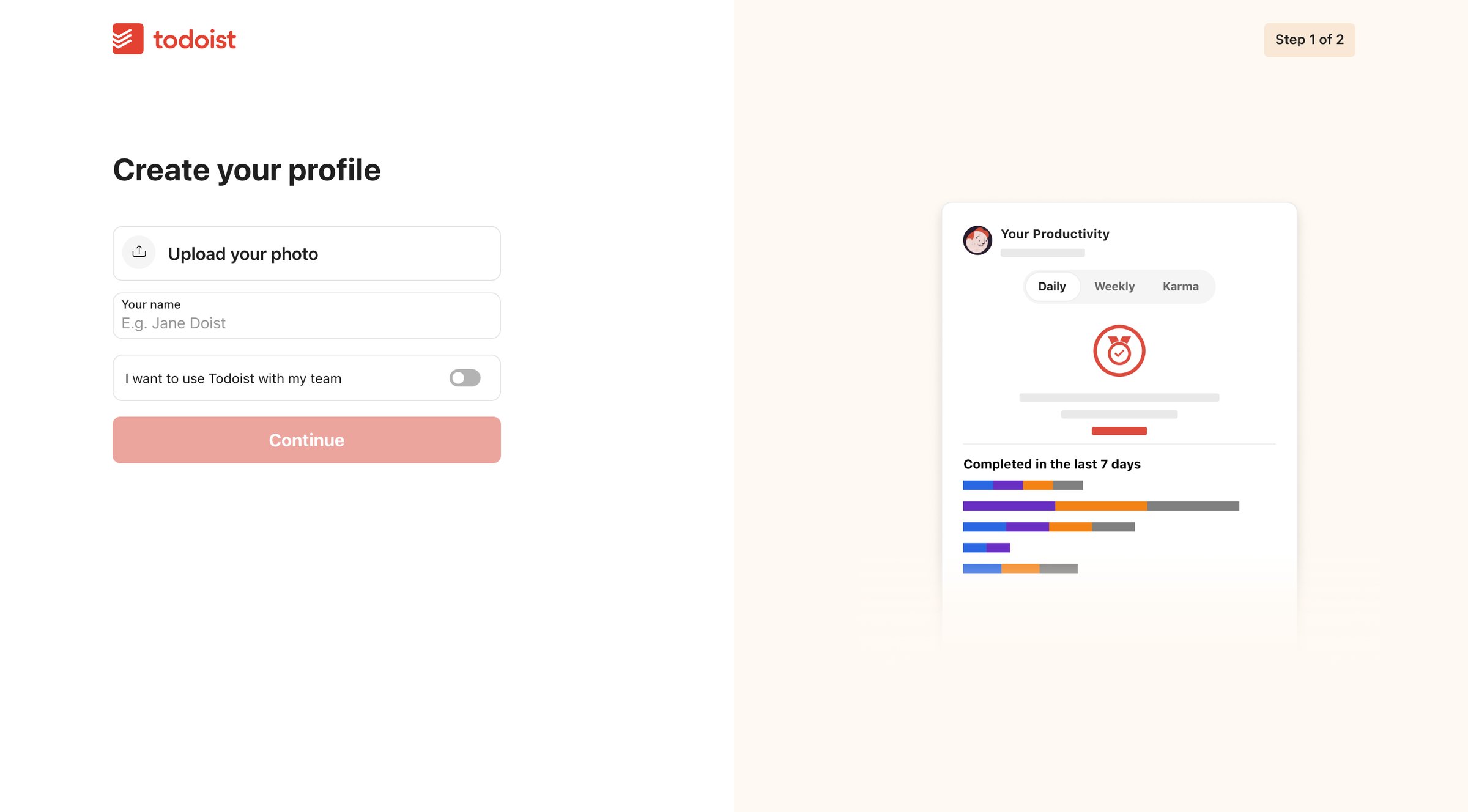 Todoist screen