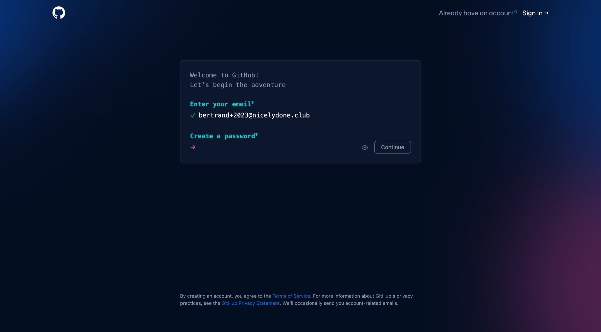 Github - Join GitHub · GitHub screen