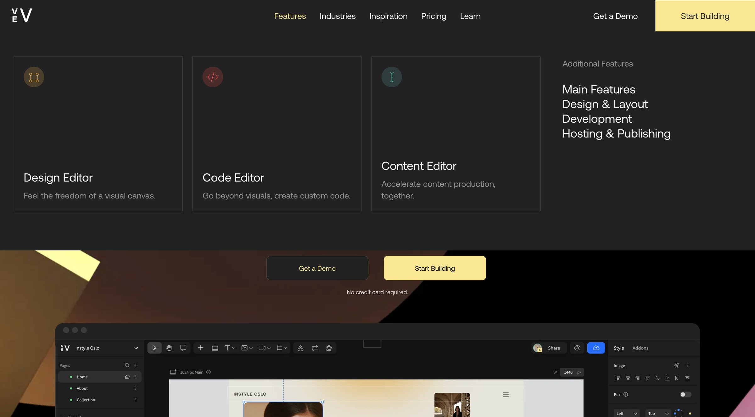 Vev - Vev No-code Web Design Platform for Professional Creatives screen