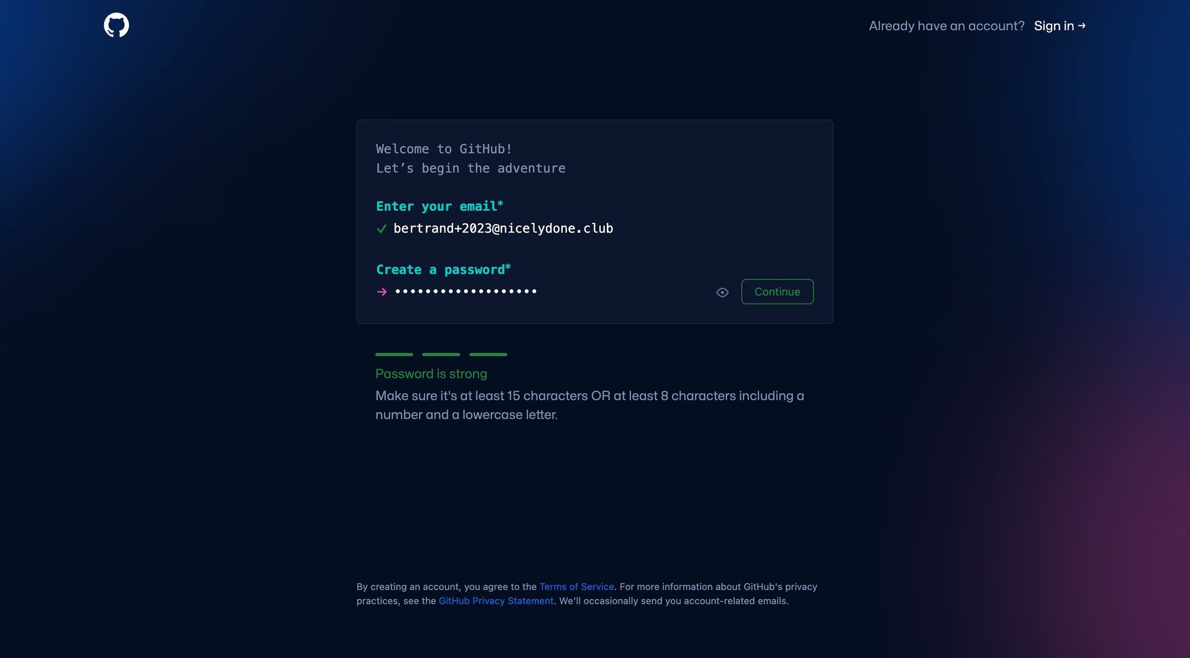 Github - Join GitHub · GitHub screen