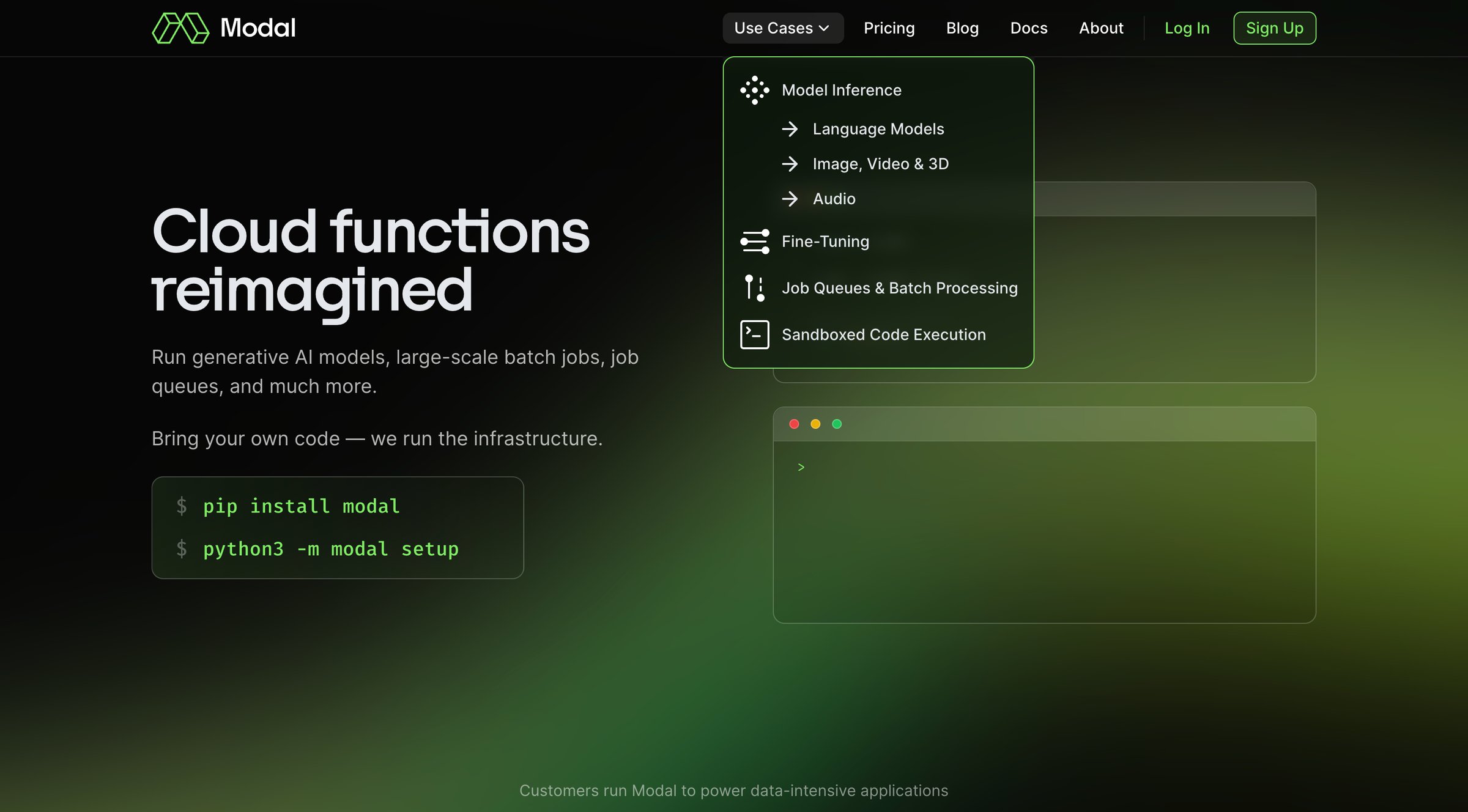 Modal screen