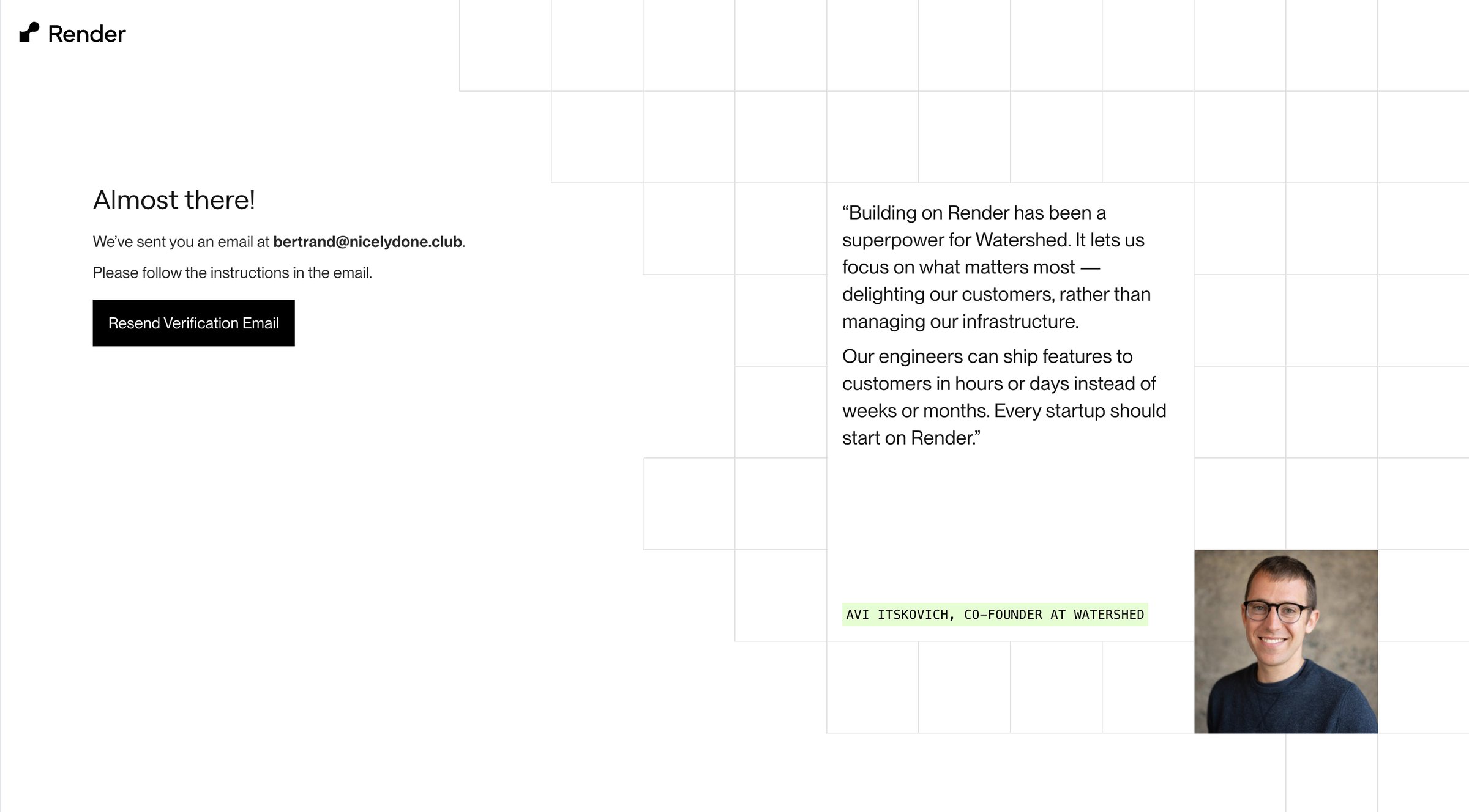 Render - Render Dashboard screen