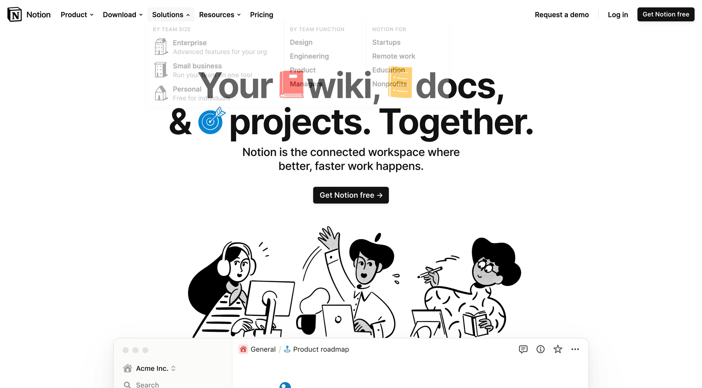 Notion - Notion – Your wiki, docs | projects. Together. screen