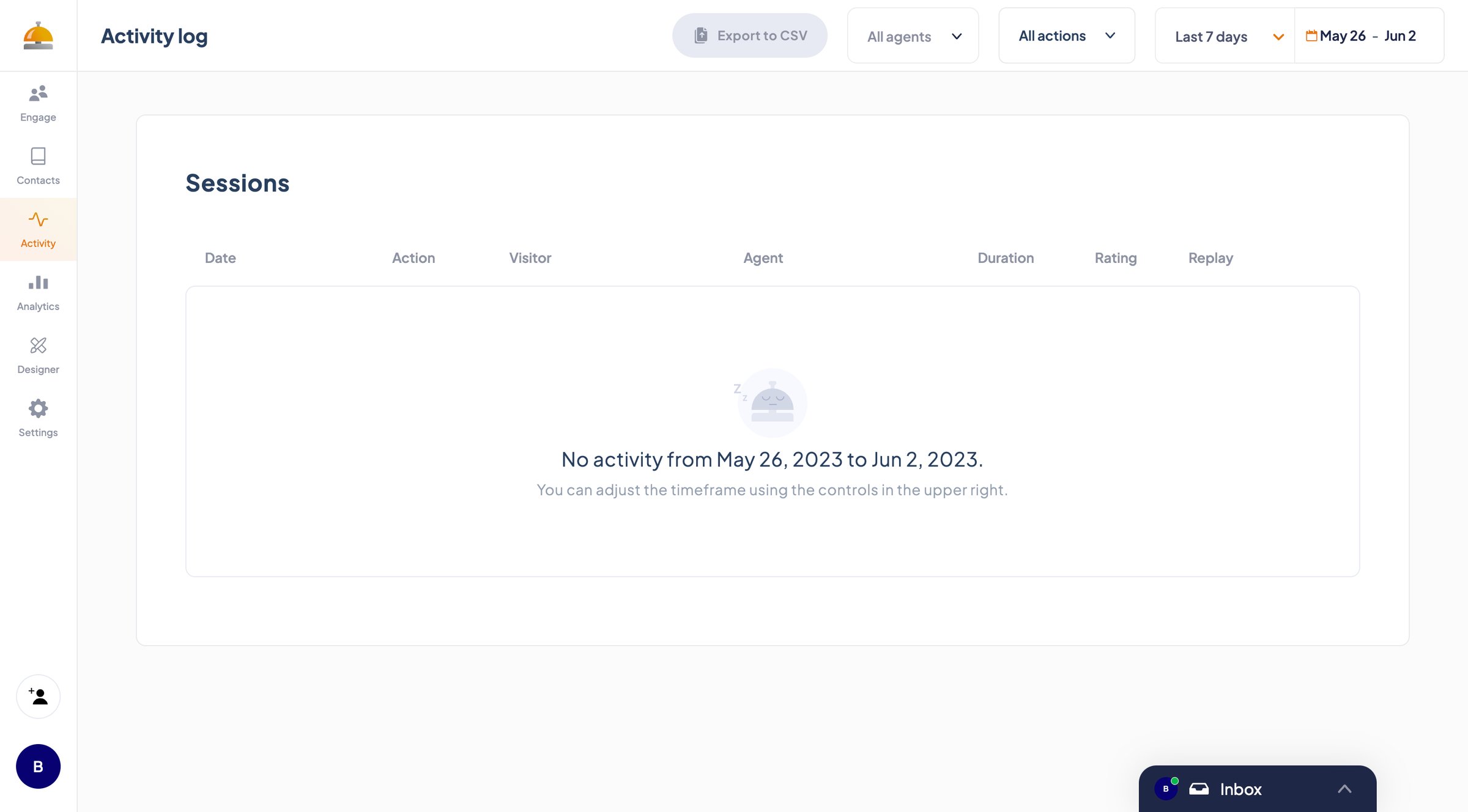 ServiceBell - Activity Log from ServiceBell