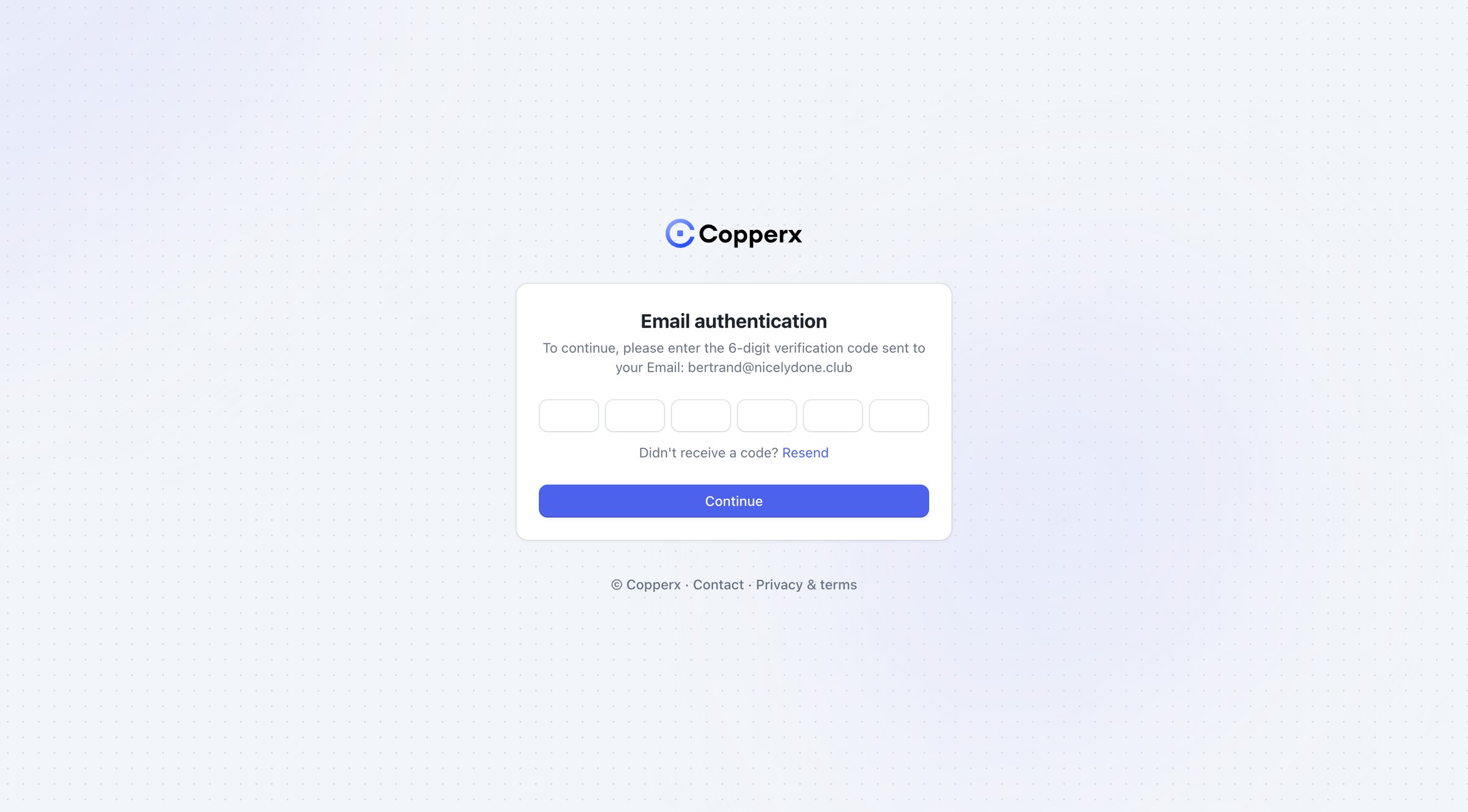 Copperx screen