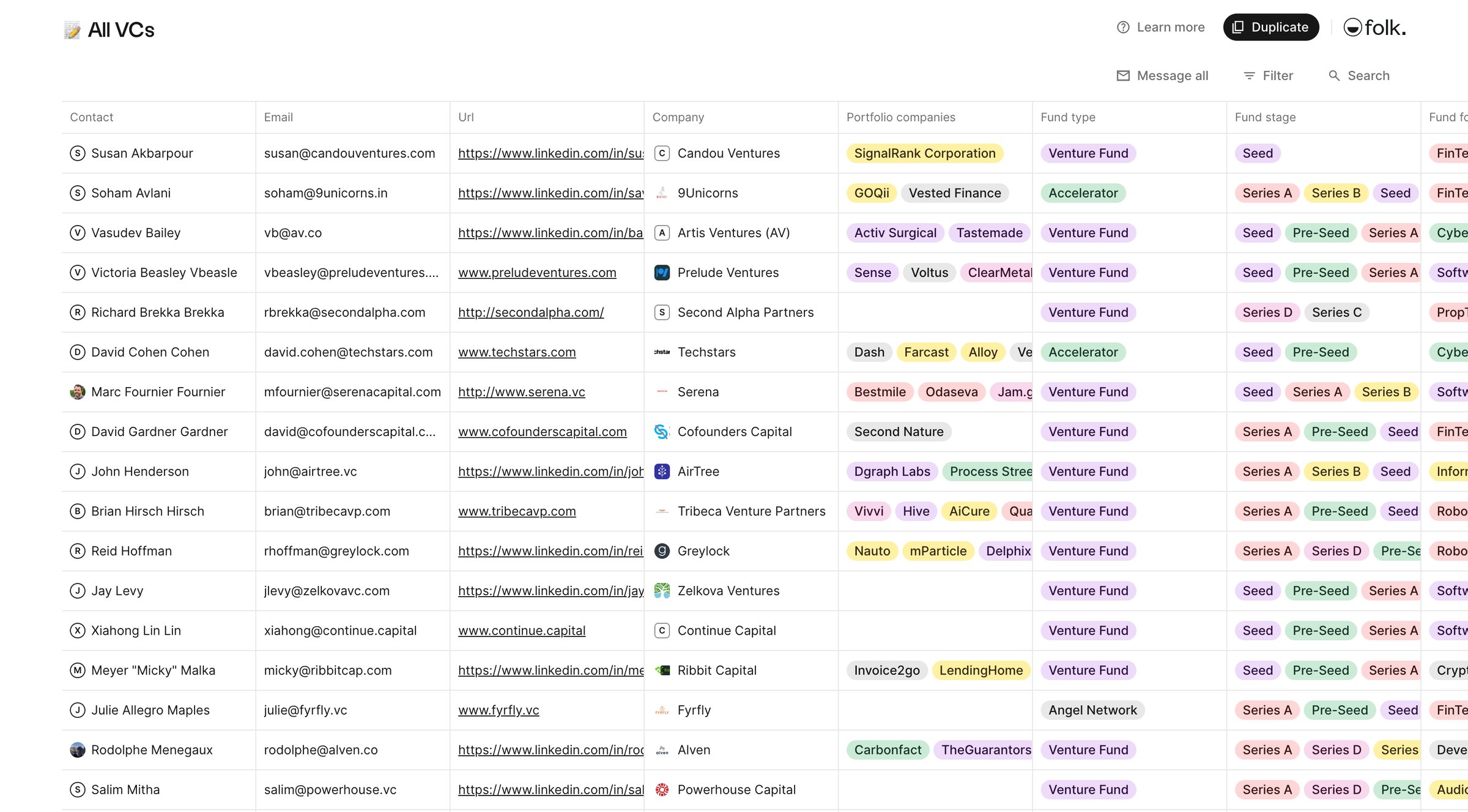 Folk - folk - All VCs screen