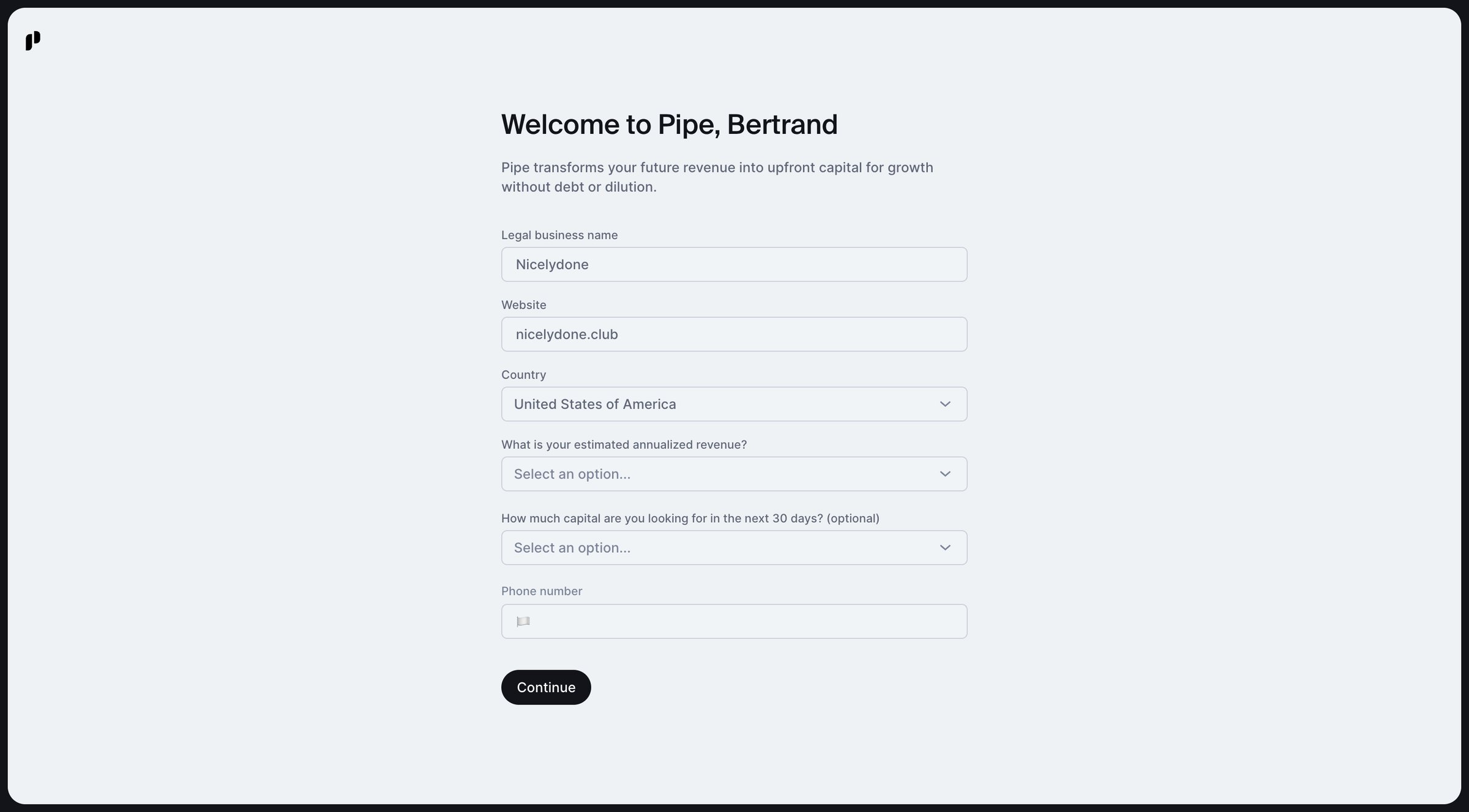 Pipe - Welcome to Pipe | Pipe screen