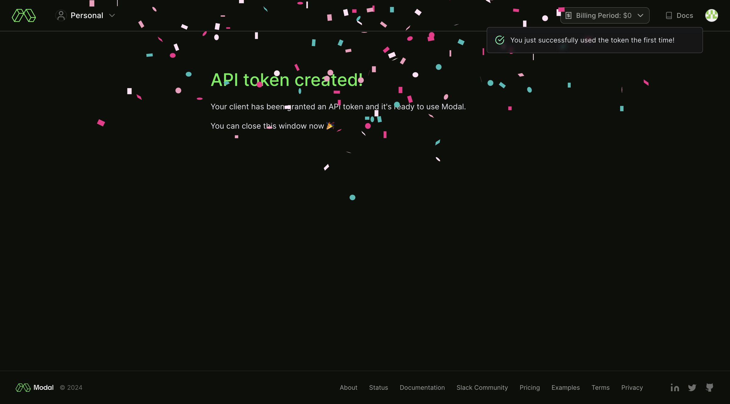 Modal screen